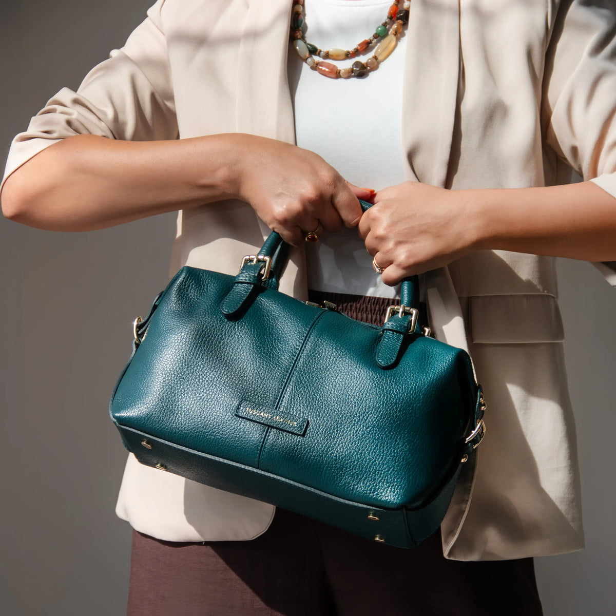 Ribelle Soft Italian Leather Duffle Bag | Pebbled Leather