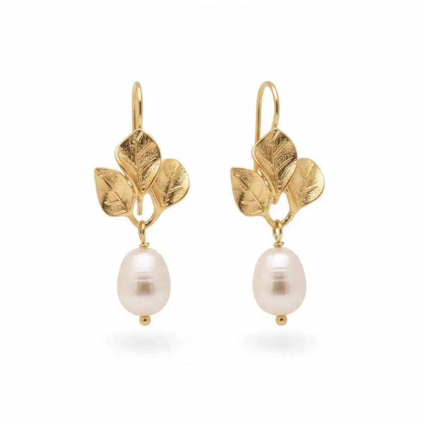 Amalfi Golden Daisy Earrings on a white background
