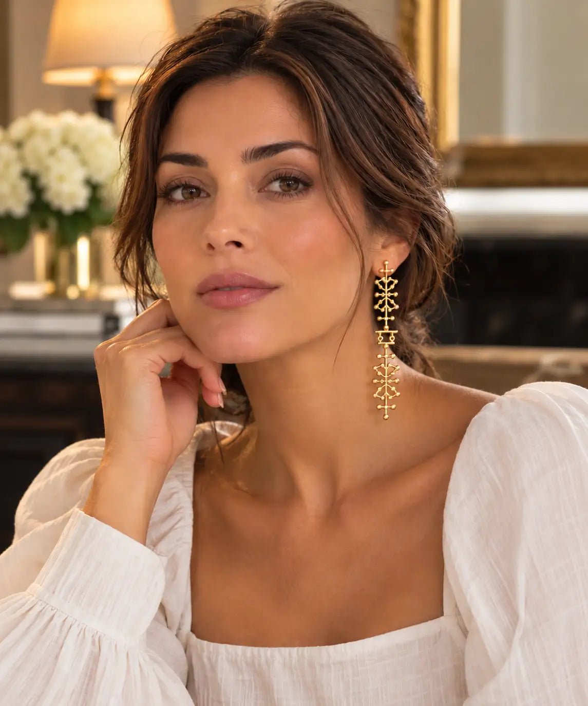 Auro Abstract Drop Earrings | 22K Gold-Plated Brass