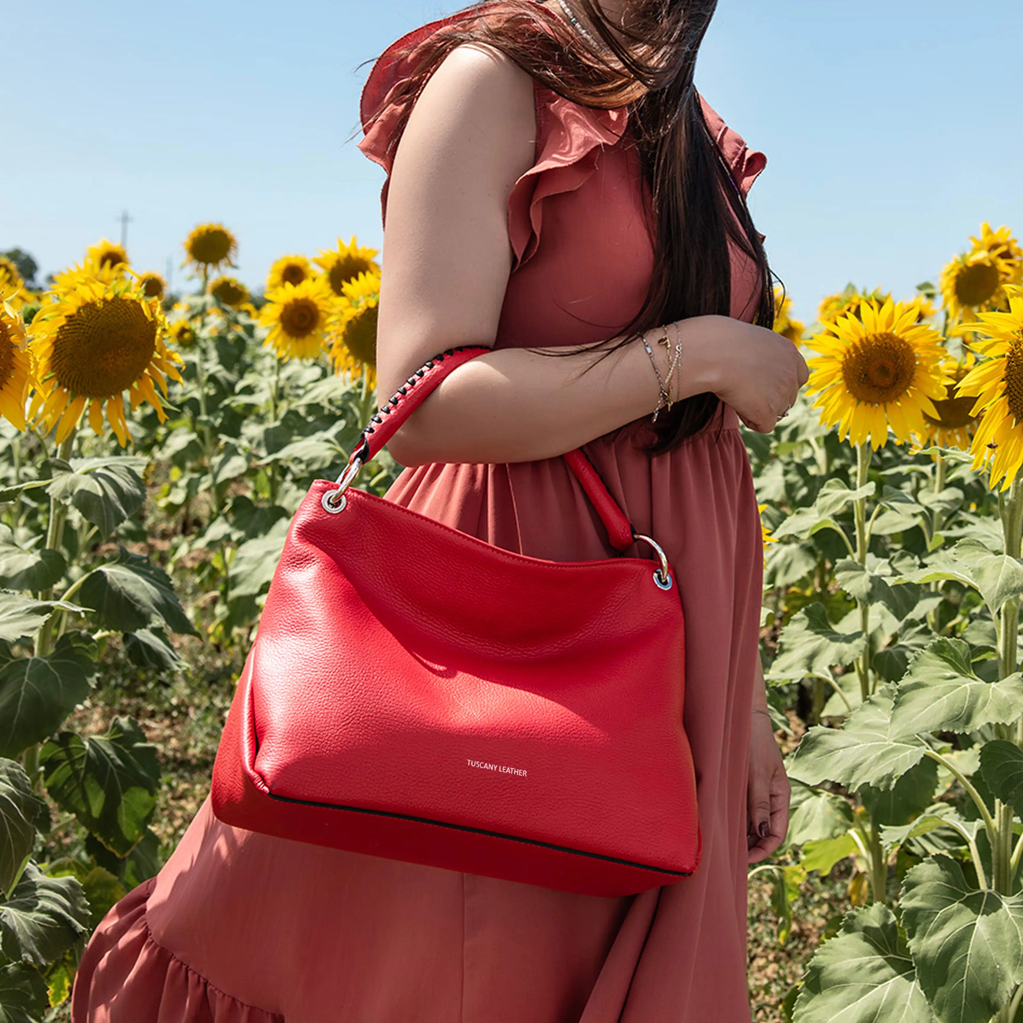 TL Soft Italian Leather Shoulder Bag | Pebbled Leather