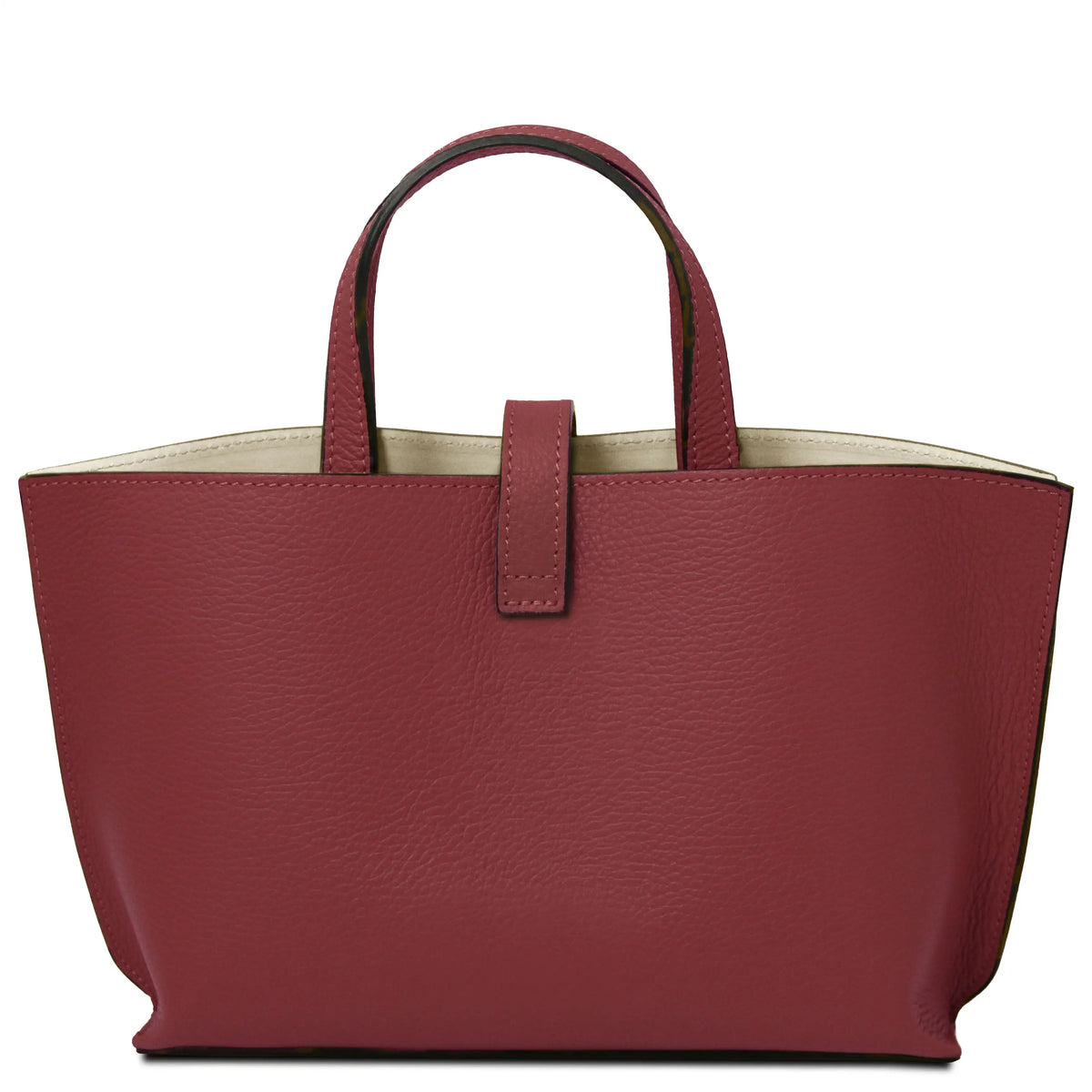 Back view Agatha Leather Handbag in bordeaux