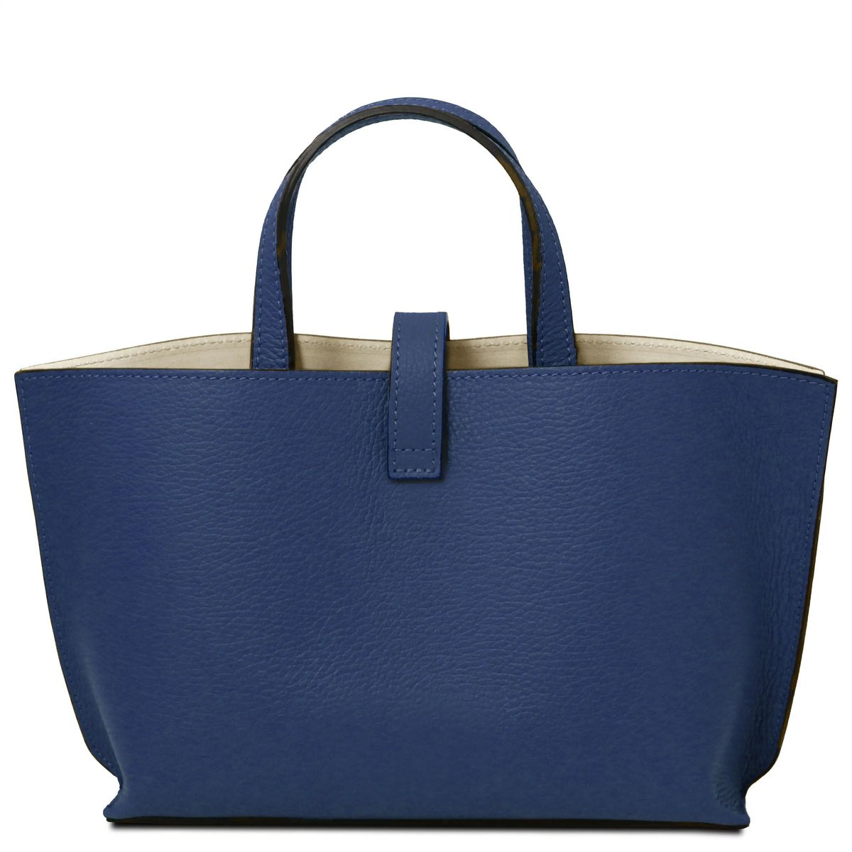 Back view Agatha Leather Handbag in dark blue