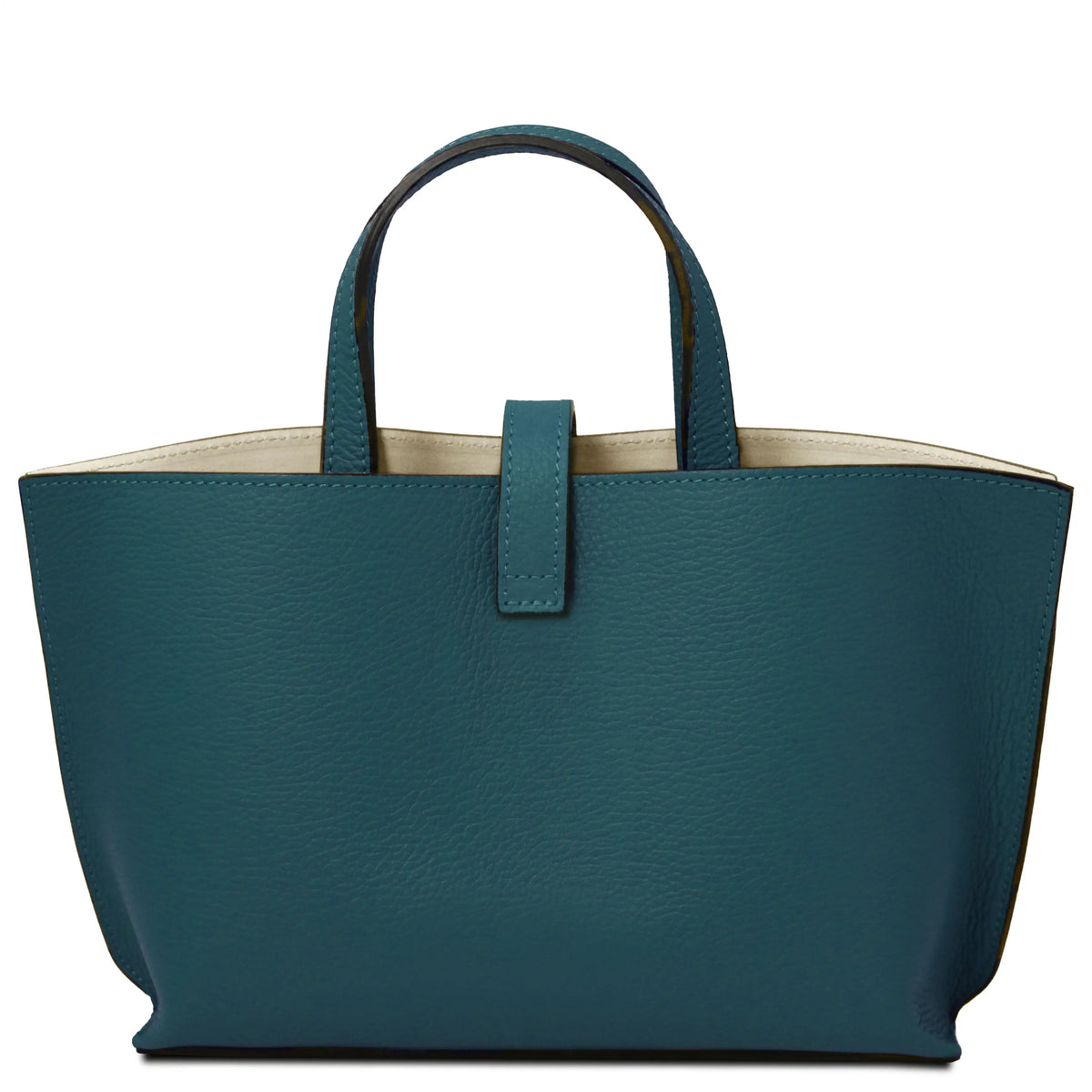 Back view Agatha Leather Handbag in teal