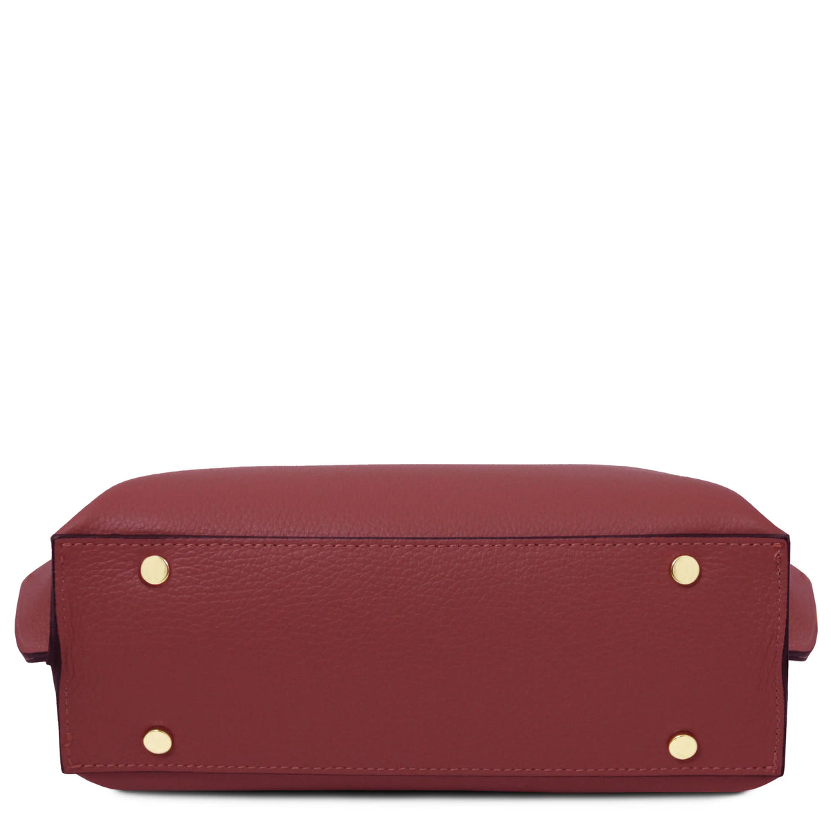 Bottom view Agatha Leather Handbag in dark bordeaux