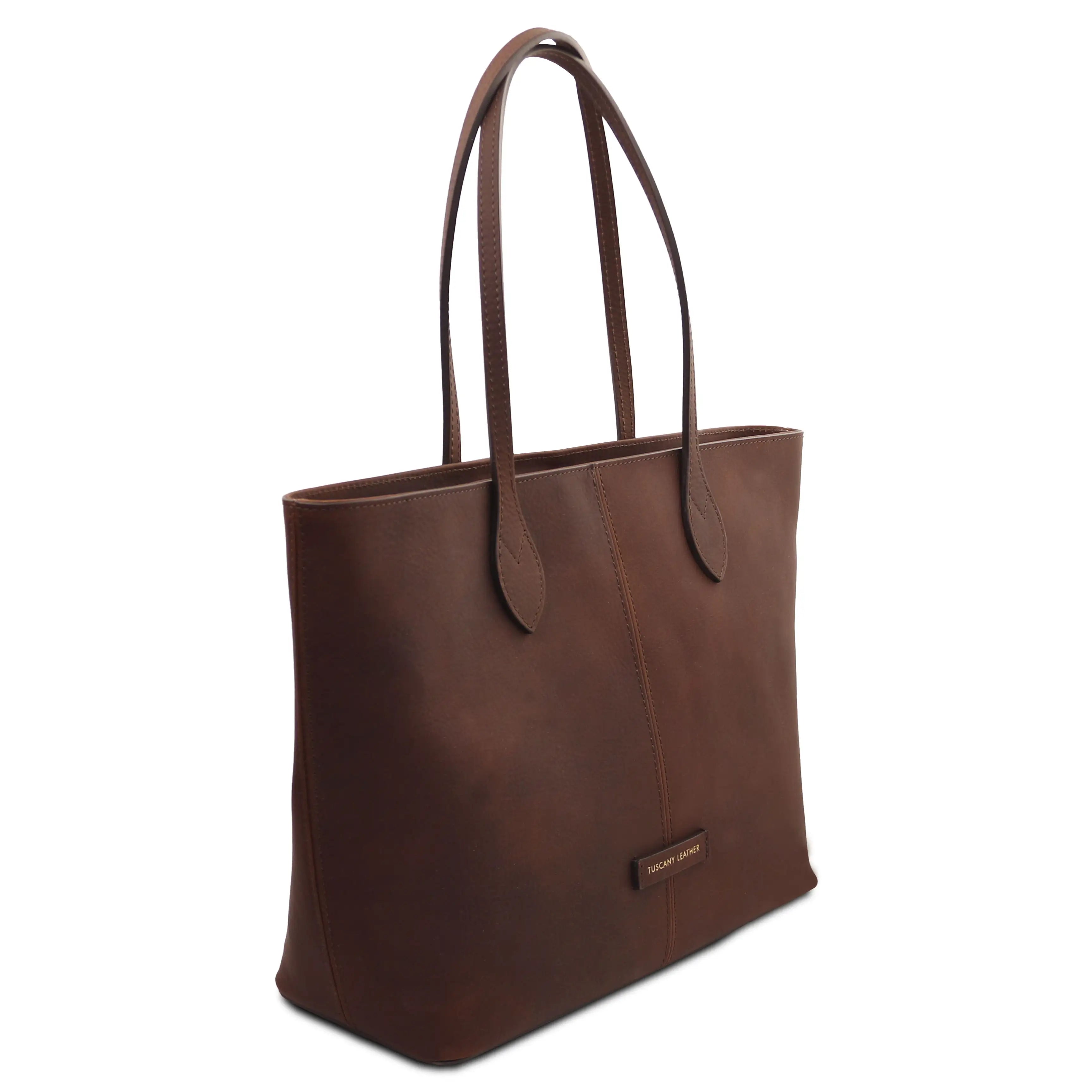 Front angled side view Dark Brown Essenza Shoulder Bag