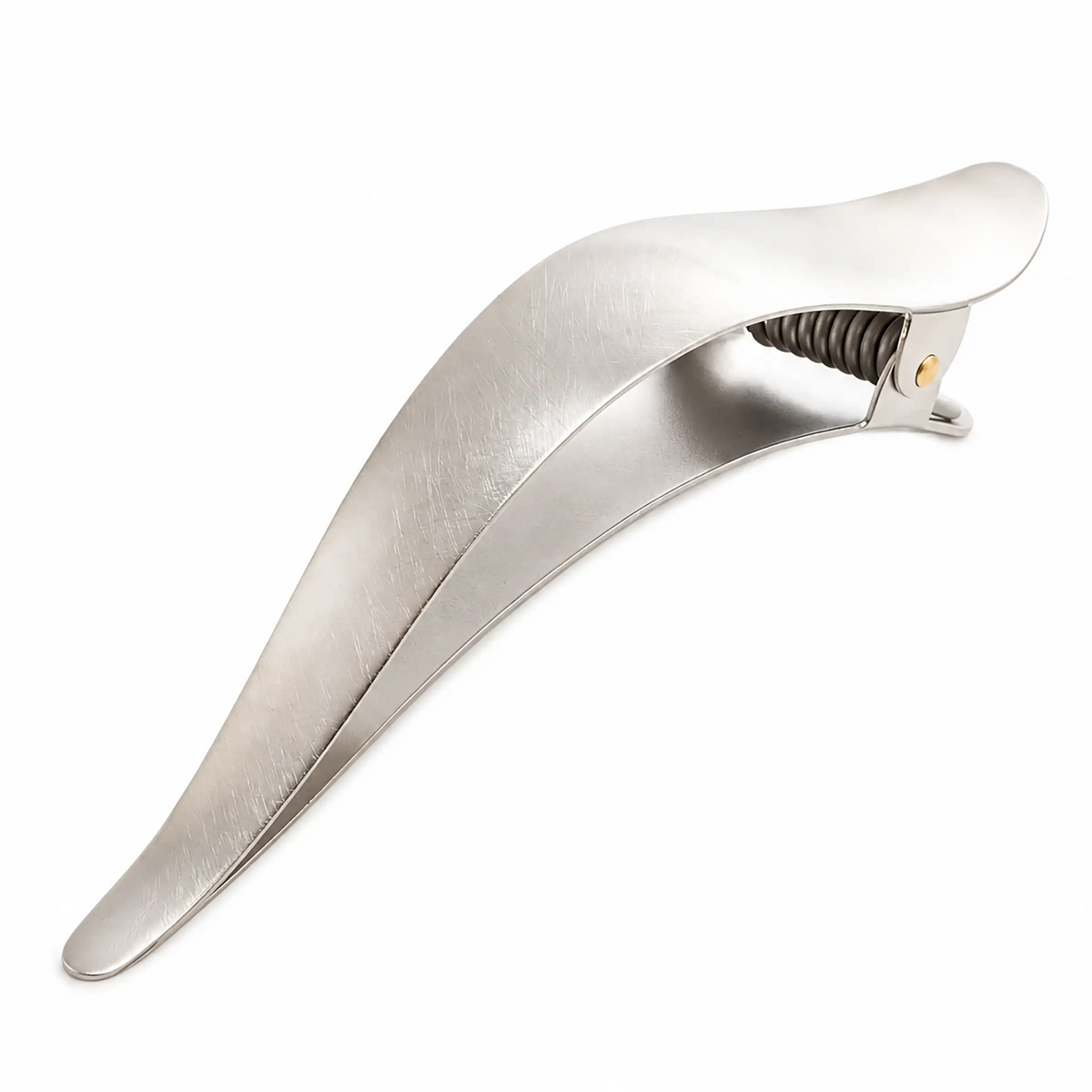 Ice Textured Hair Clip | Rhodium-Plated Brass