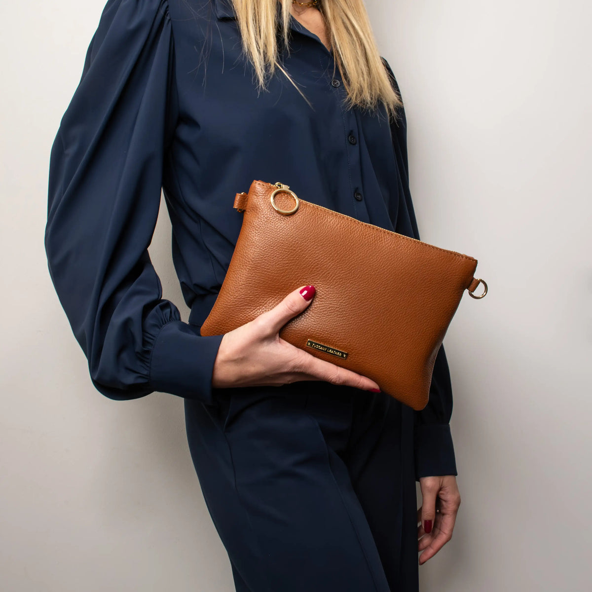 TL Bag Soft Italian Leather Clutch | Pebbled Leather