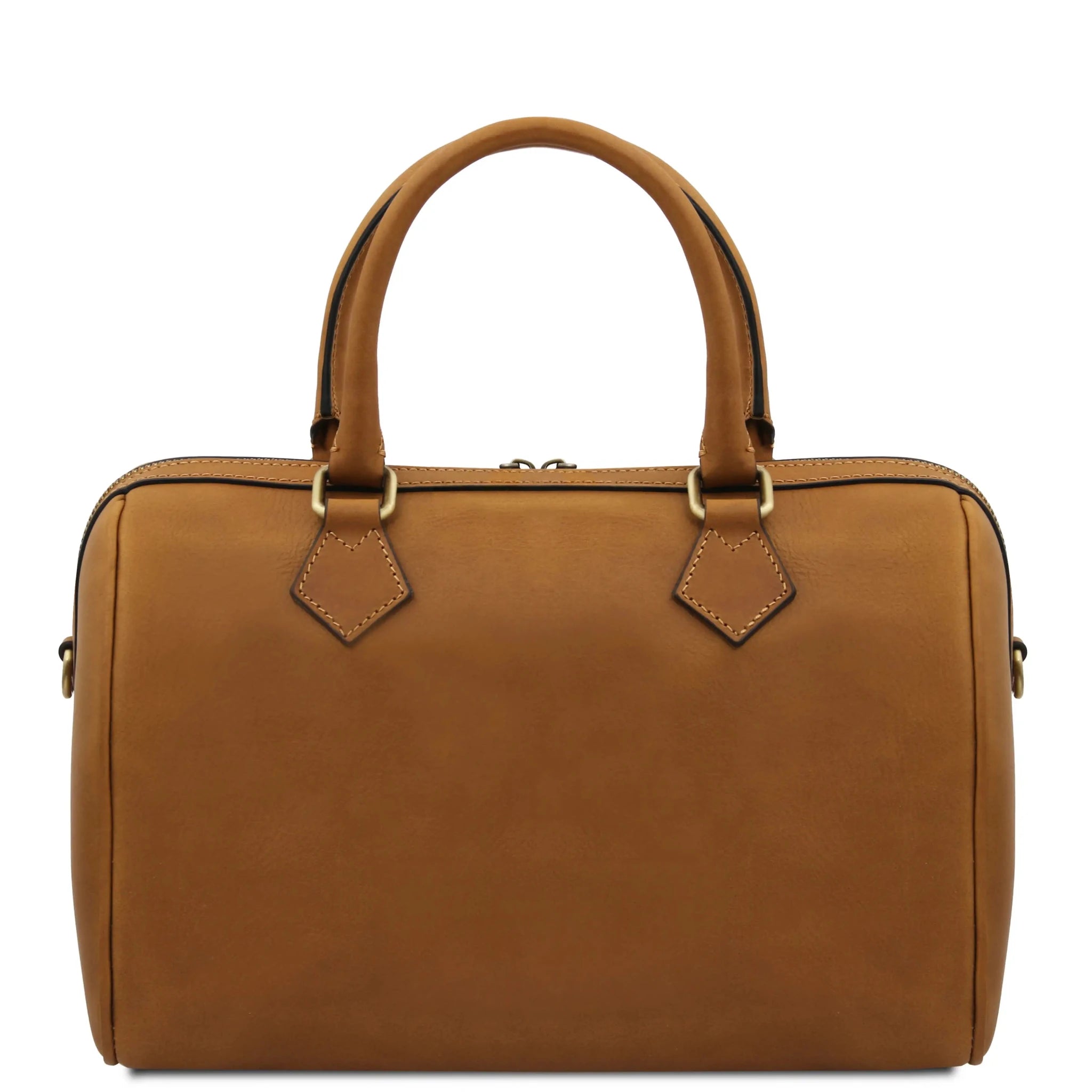 Back View Barrique Leather Duffle bag in natural