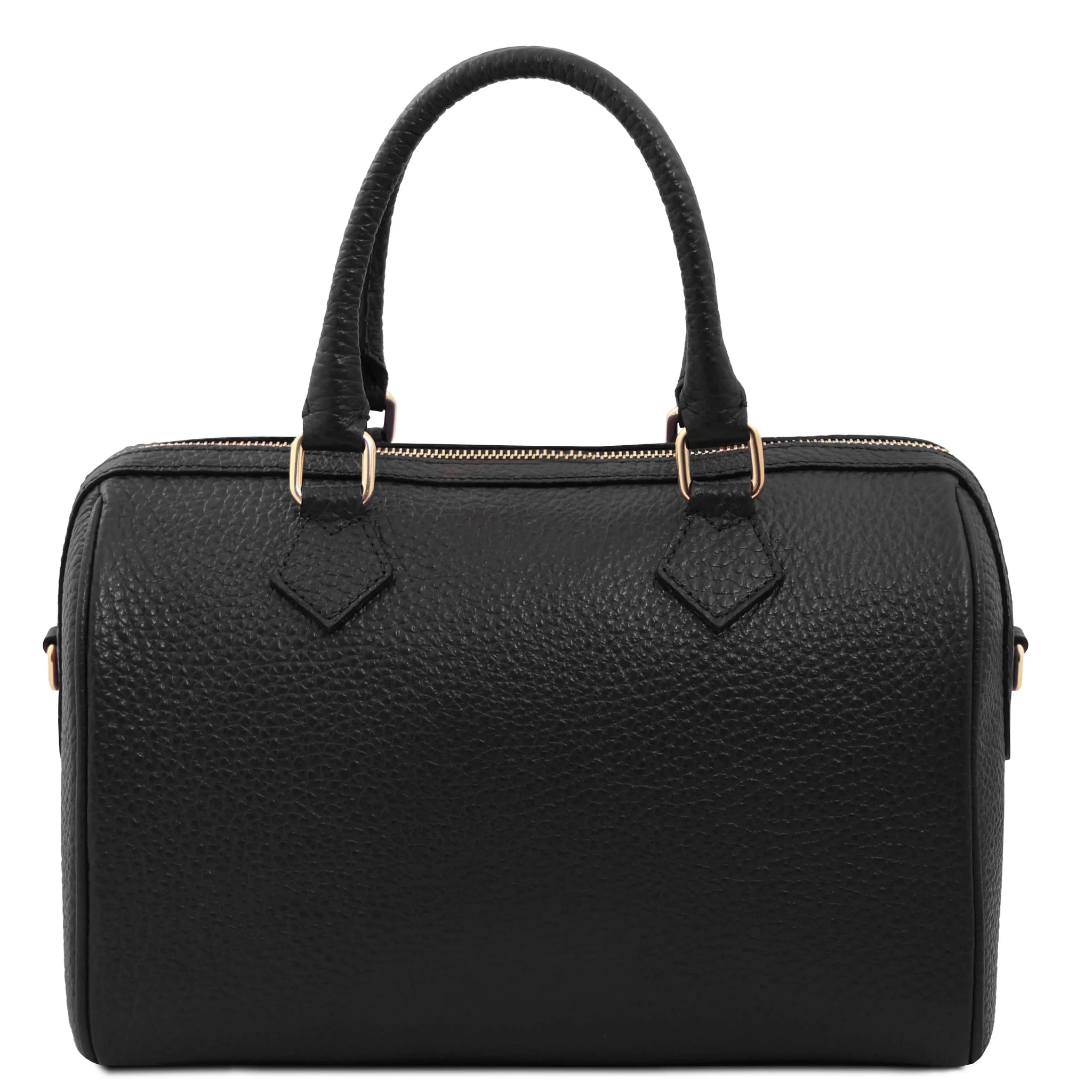Back View Barrique Leather Duffle bag in black