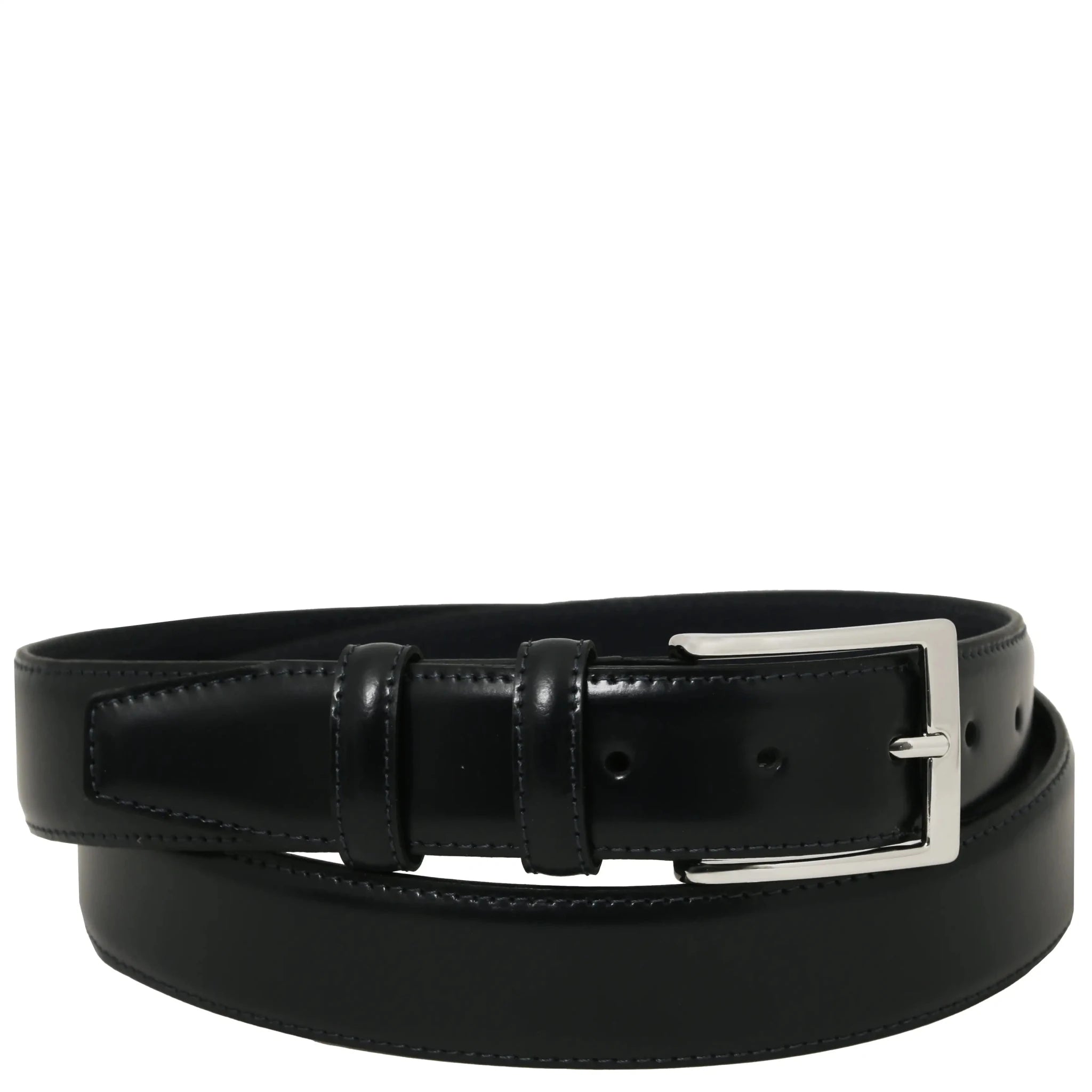 Brushed Box Smooth Topstitched Italian Leather Belt | 35mm