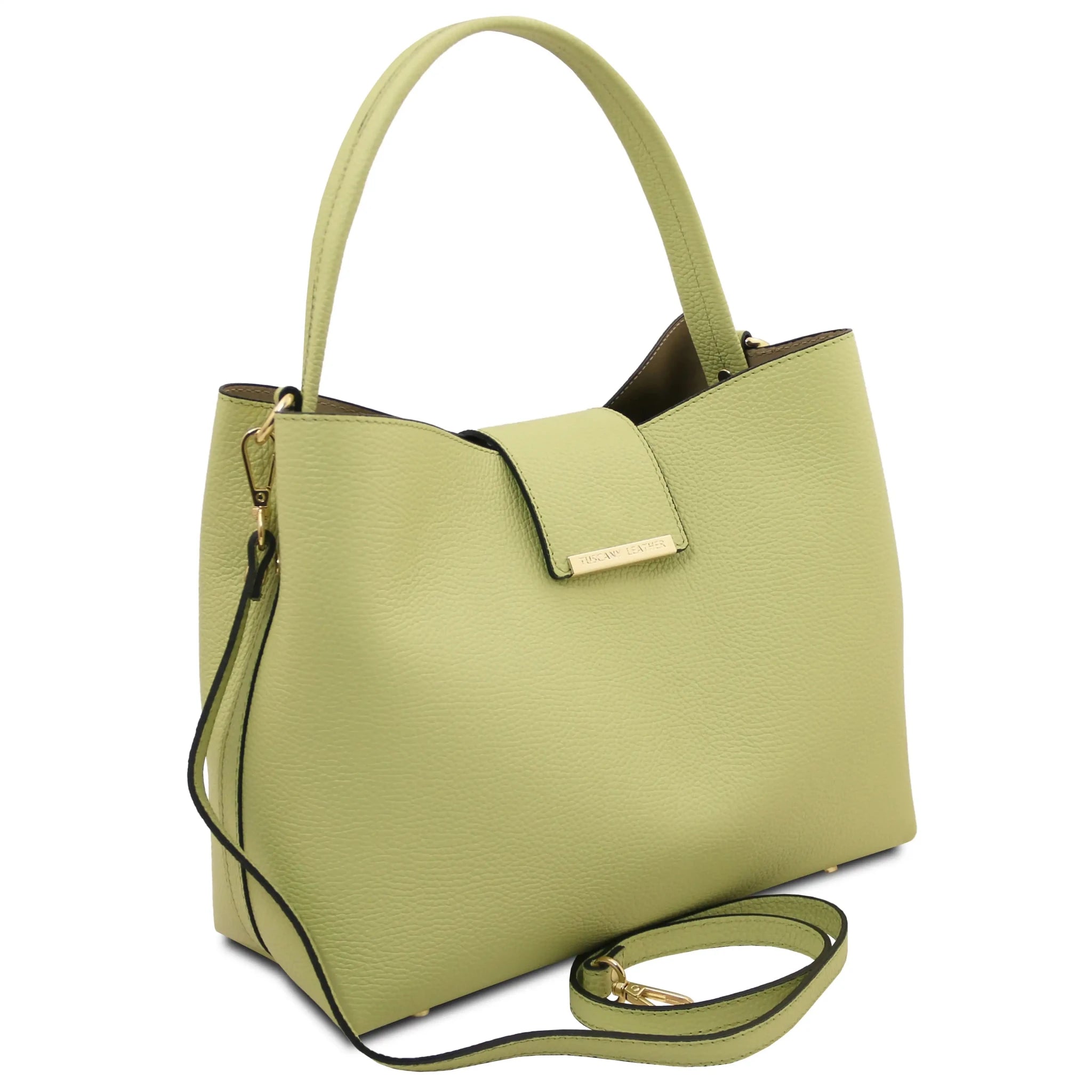 Clio Italian Pebbled Leather Secchiello Bag