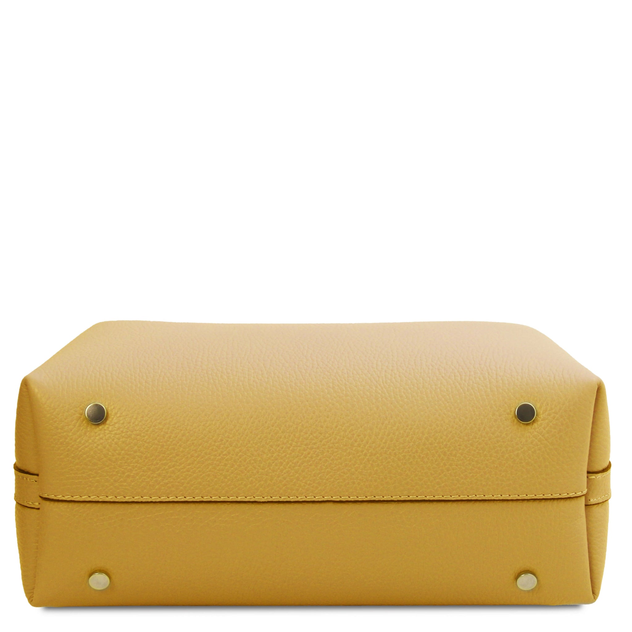 Clio Italian Pebbled Leather Secchiello Bag - Pastel Yellow - shop_name#