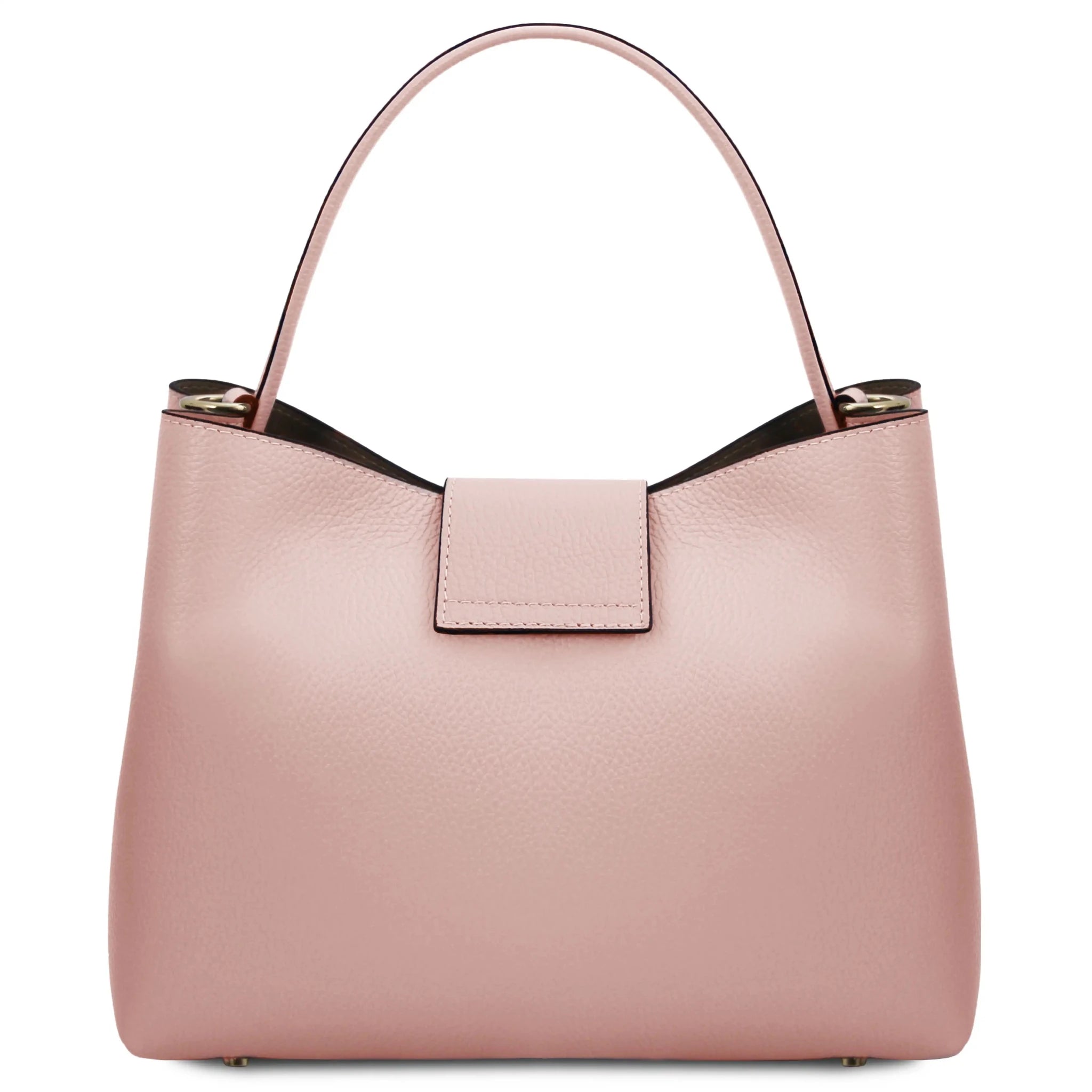 Clio Italian Pebbled Leather Secchiello Bag