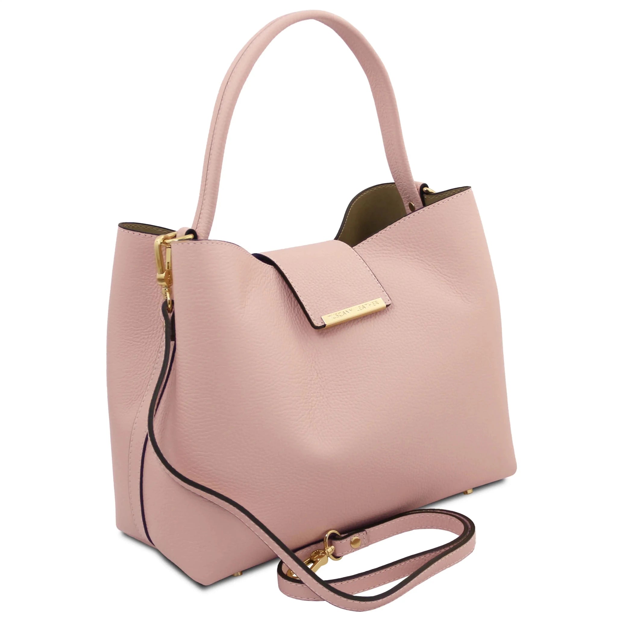 Clio Italian Pebbled Leather Secchiello Bag
