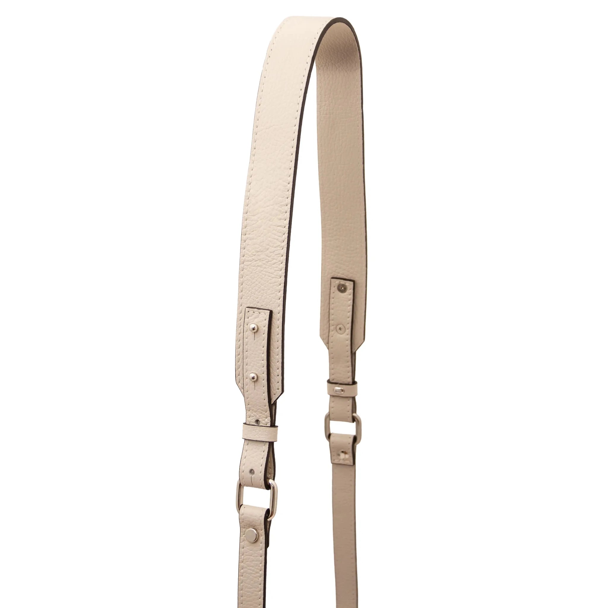 Shoulder strap view Cubetto Italian Leather Shoulder Bag in Beige