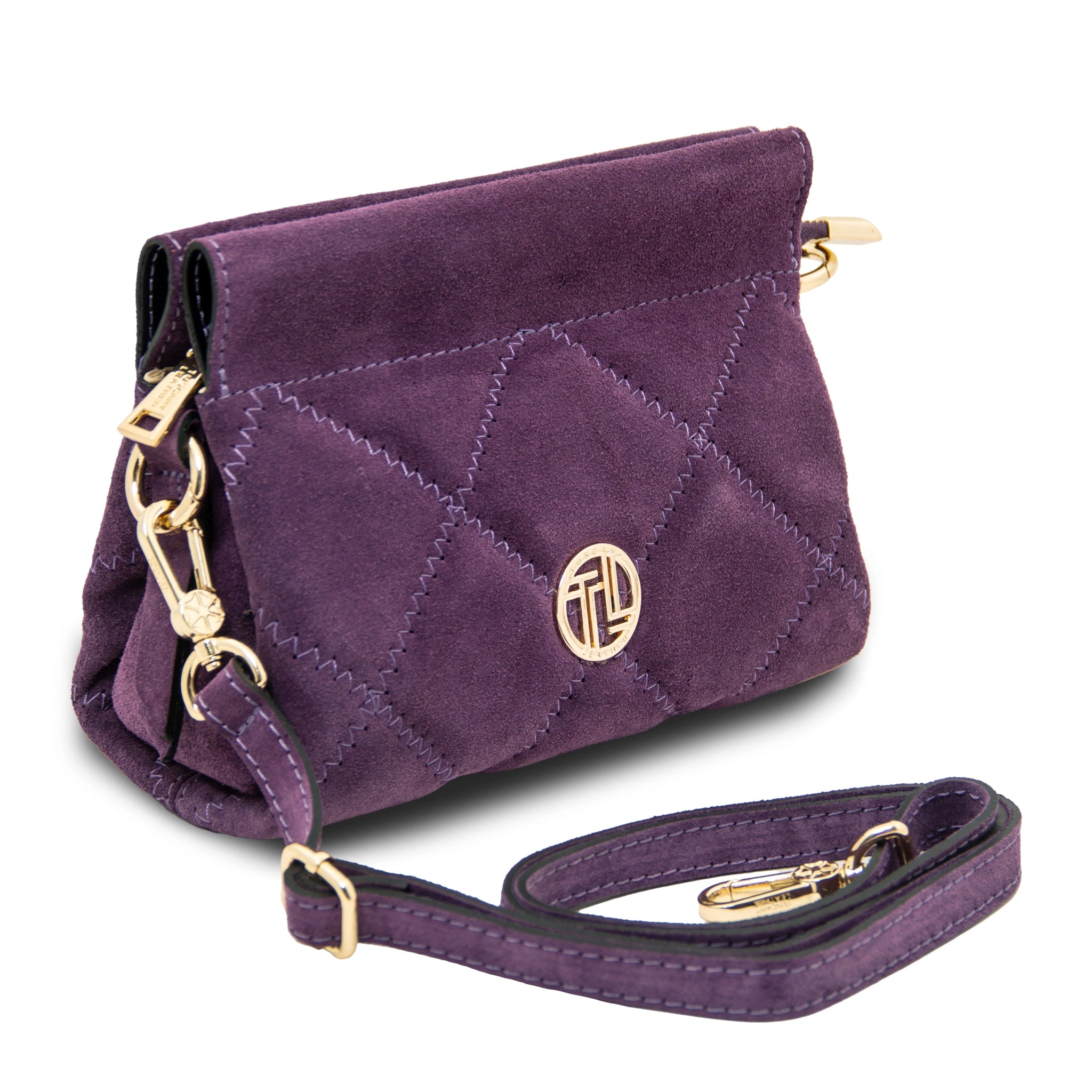 Eloise Suede Italian Leather Shoulder Bag - L'Atelier Global