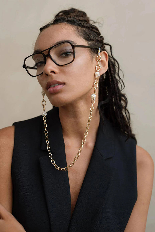 Esmee Golden Pearl Eyeglass Chain - L'Atelier Global
