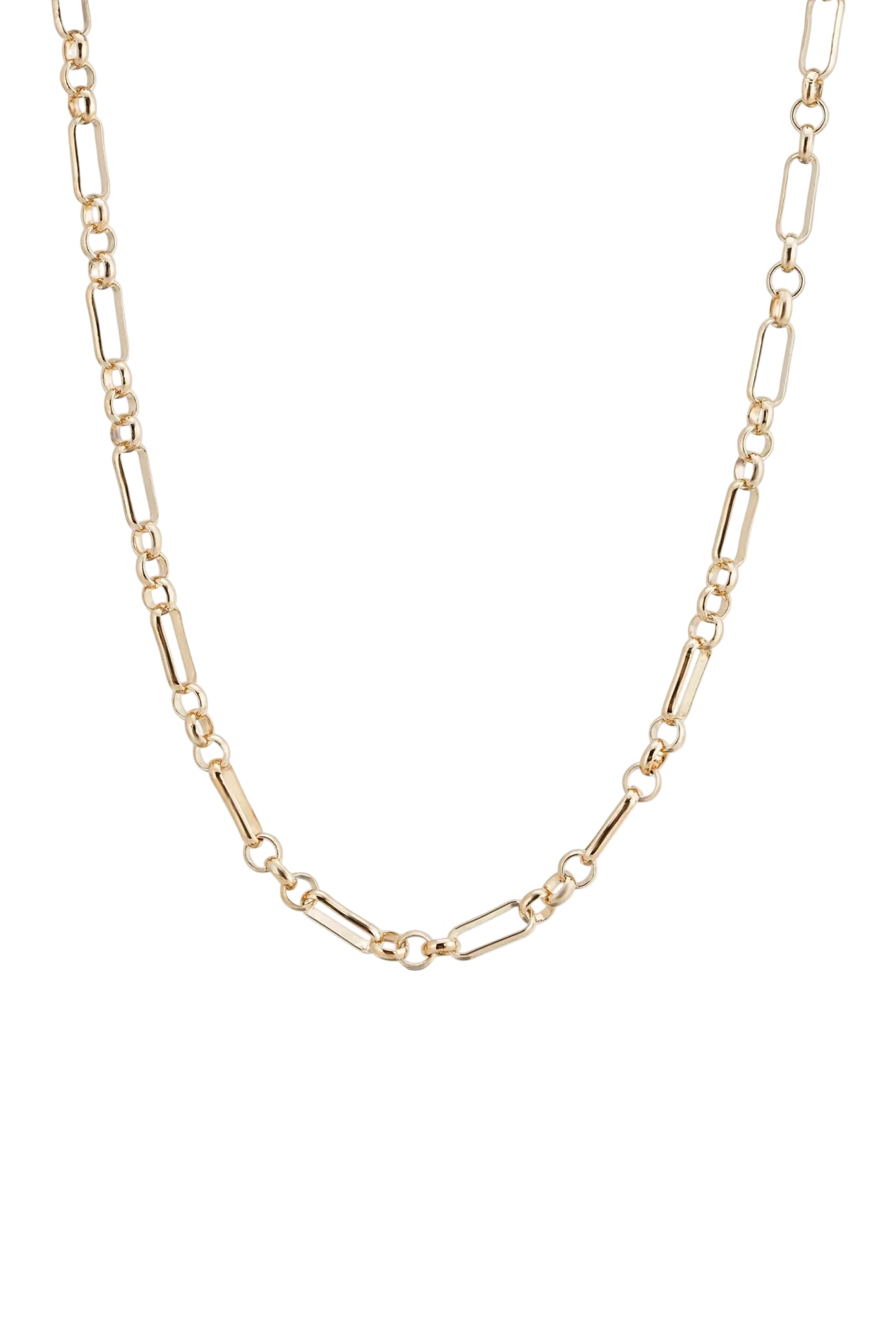 Everyday Multi Link Gold Eyewear Chain hanging on a white background
