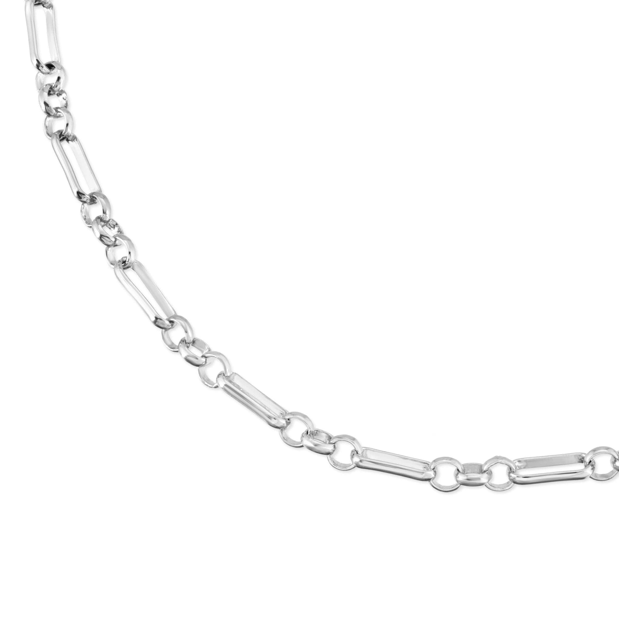 Everyday Multi Link Silver Eyewear Chain Close up View of links on white background
