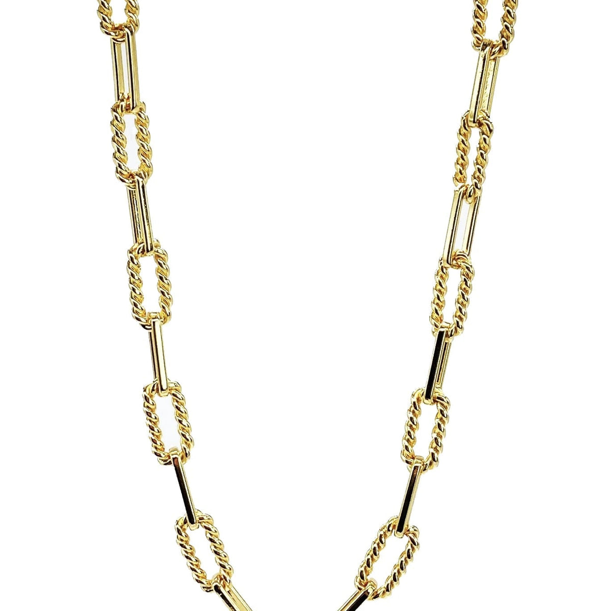 Twisted Paperclip Chain Necklace – 18K Gold Fill | Handcrafted in USA