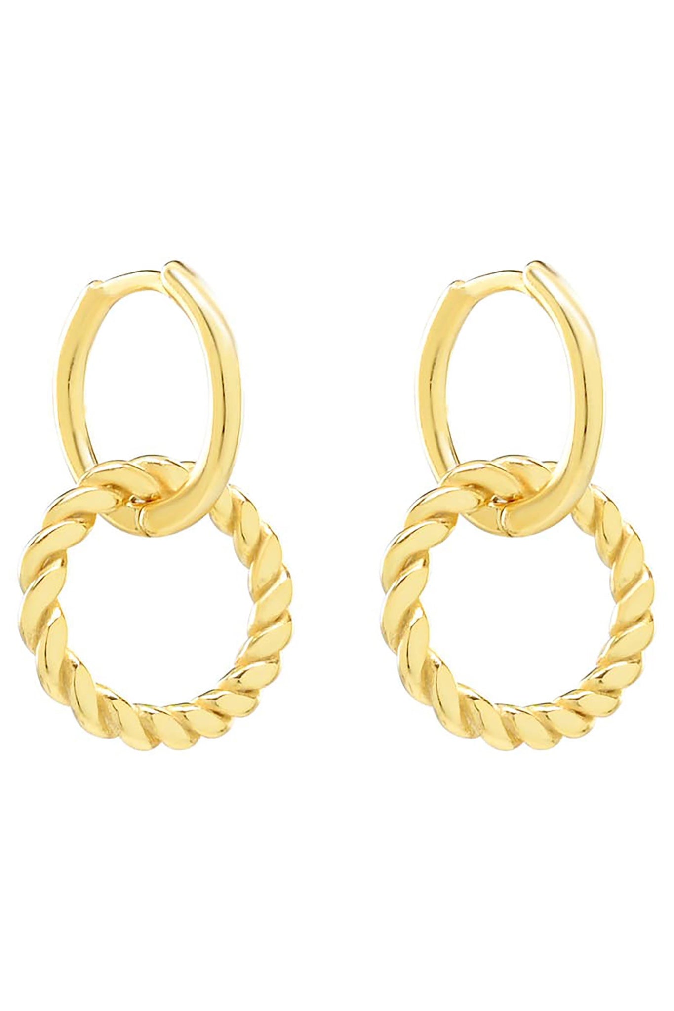 Gold Vermeil Circle Dangle Earrings - L'Atelier Global