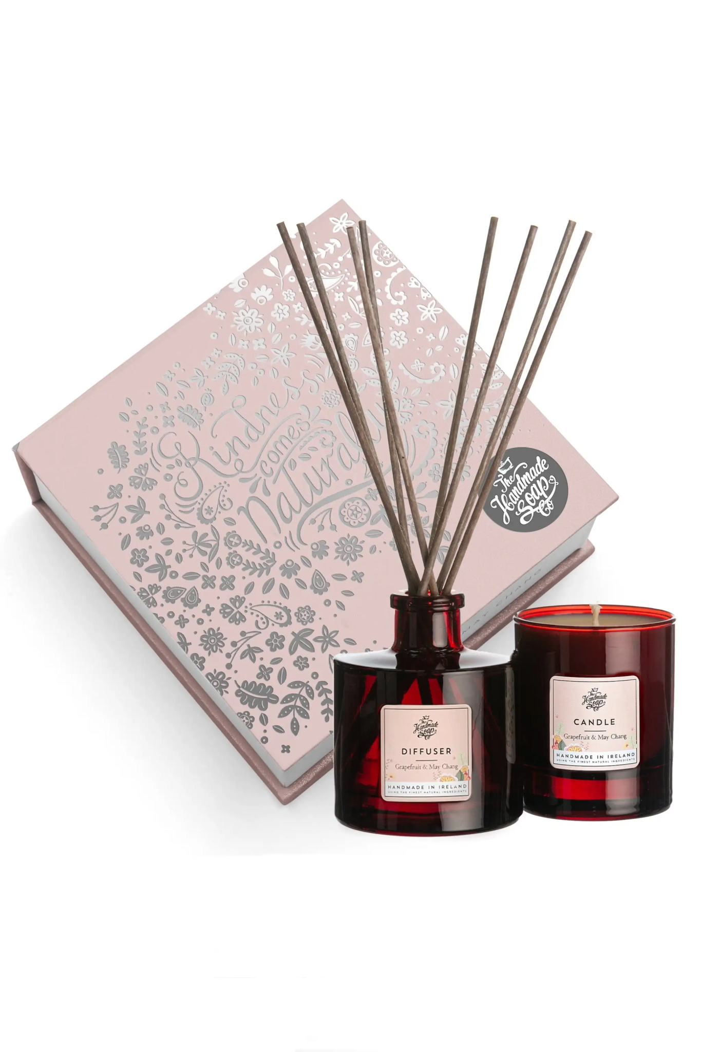Grapefruit & May Chang Candle & Diffuser Gift Set on a white background