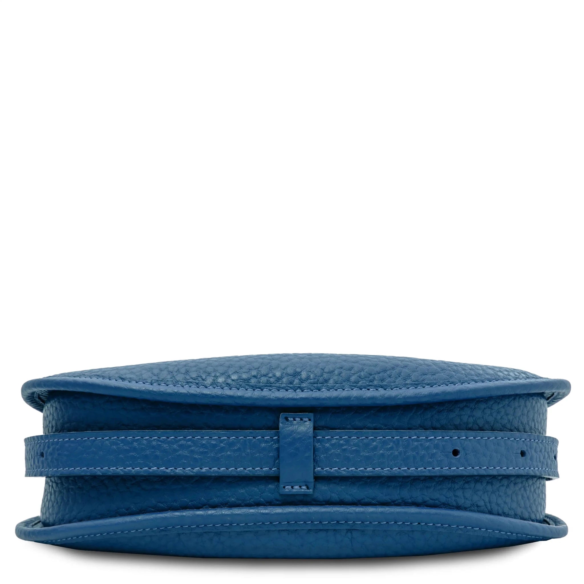 Bottom view Hoblò Soft Italian Leather Handbag in Blue