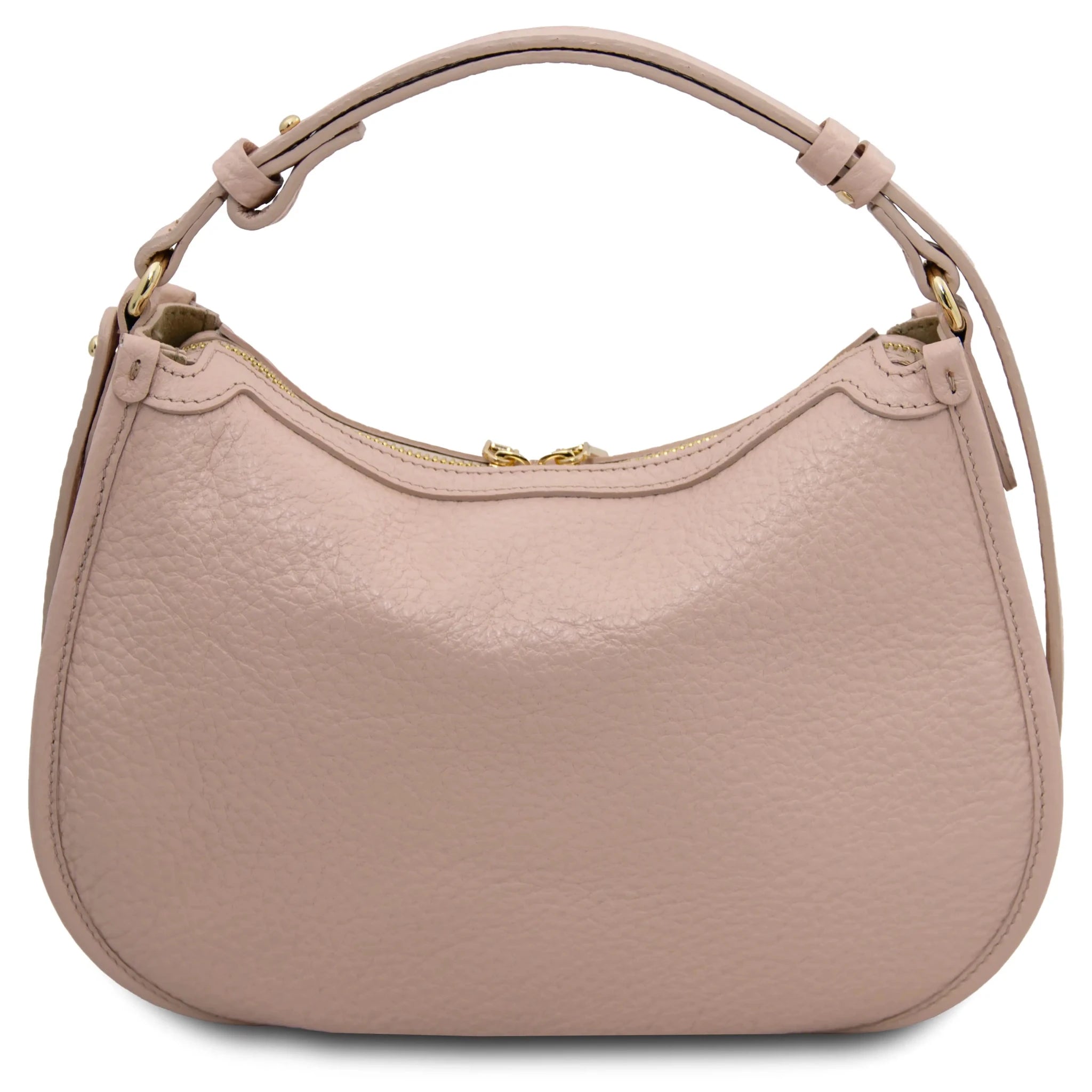 Back view Hoblò Soft Italian Leather Handbag in Nude