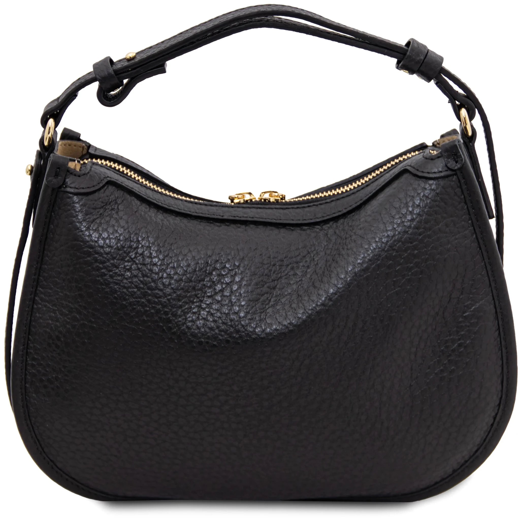 Back view Hoblò Soft Italian Leather Handbag in Black
