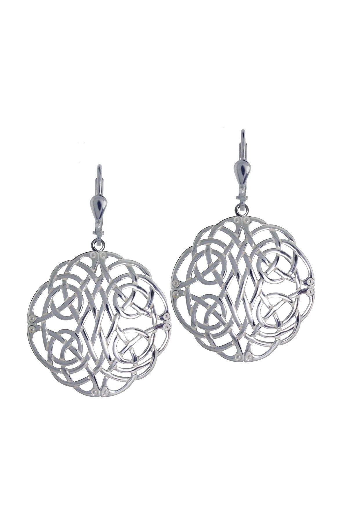 Irish Celtic Woven Knot Sterling Silver Earrings - L'Atelier Global