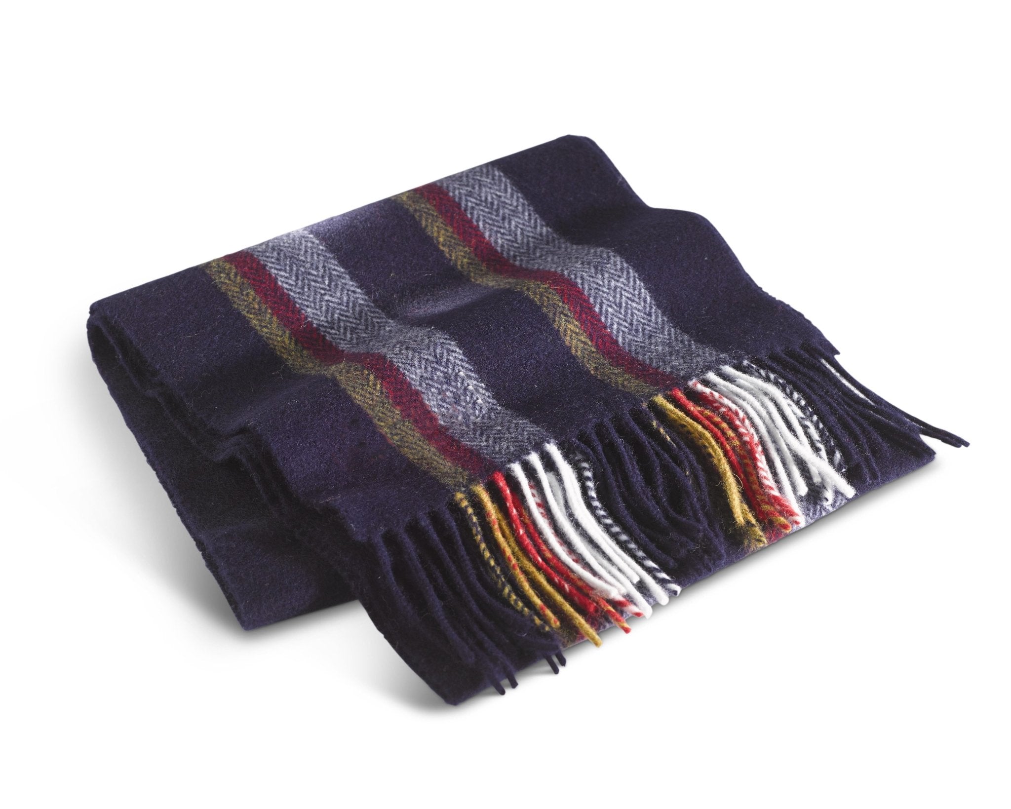 Irish Herringbone Striped Lambswool Scarf - L'Atelier Global