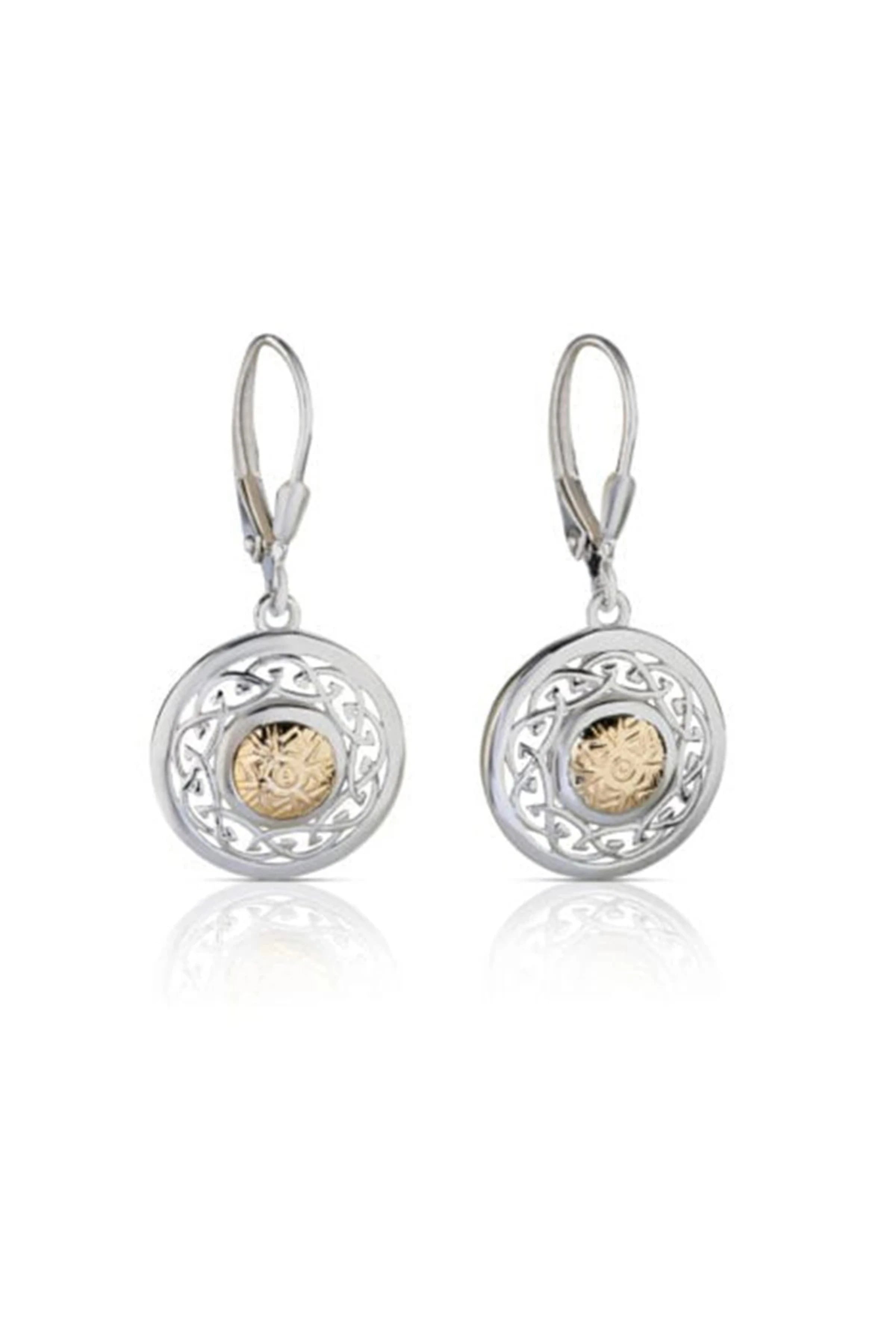 Irish Winter Solstice Gold Bead Earrings  on a white background - L'Atelier Global