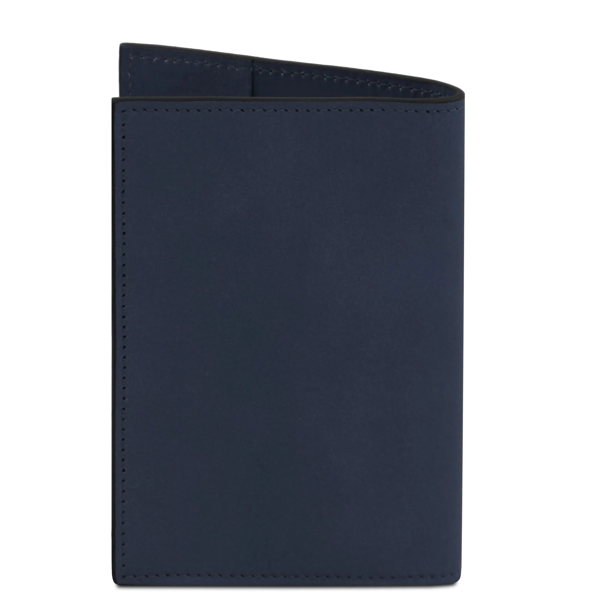 Back view Italian Leather Passport Cover in black