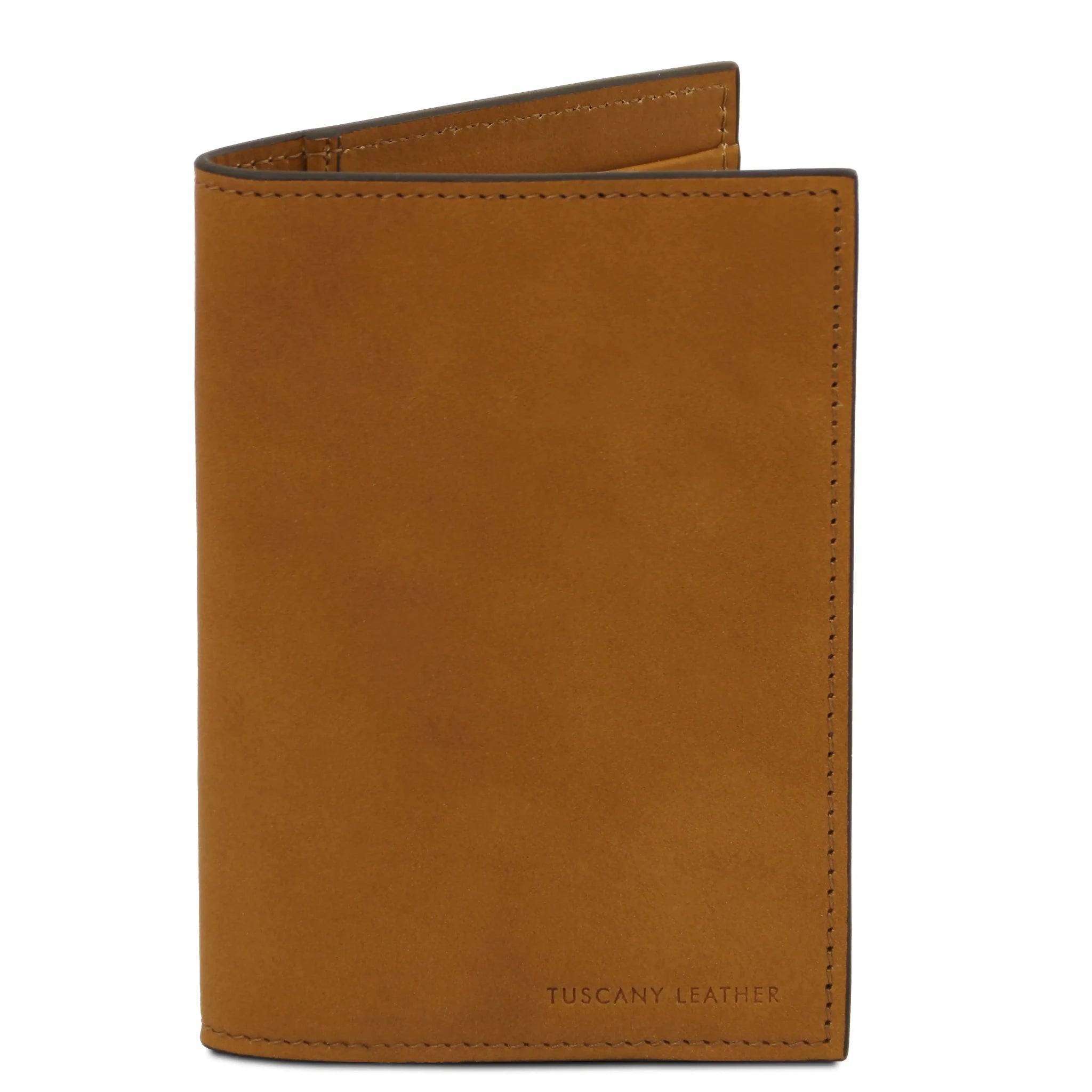 Front view Italian Leather Passport Cover in natural