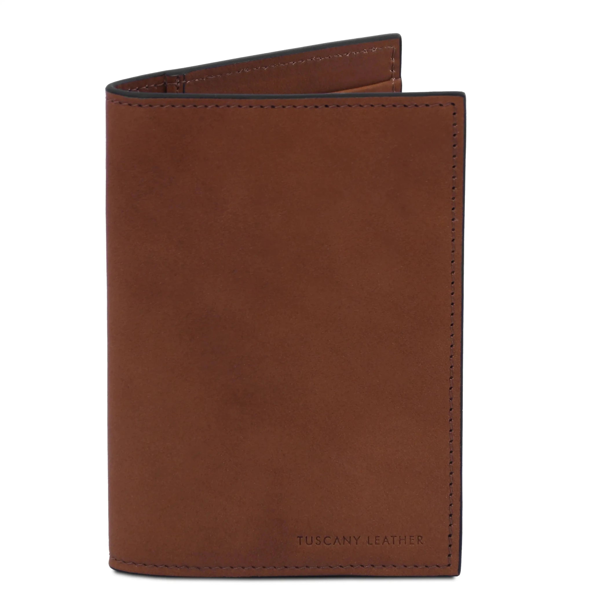 Front view Italian Leather Passport Cover in natural