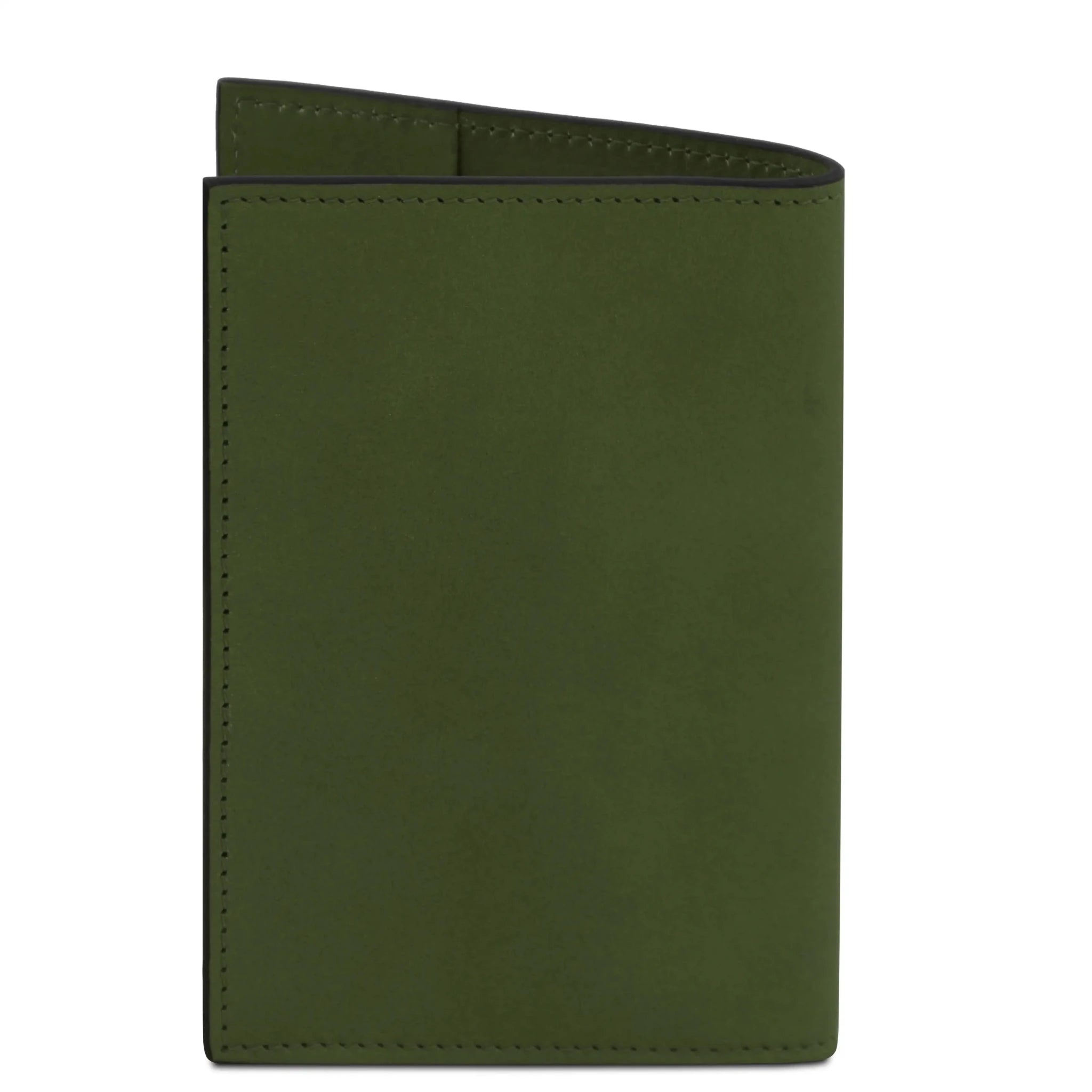 Back view Italian Leather Passport Cover in green