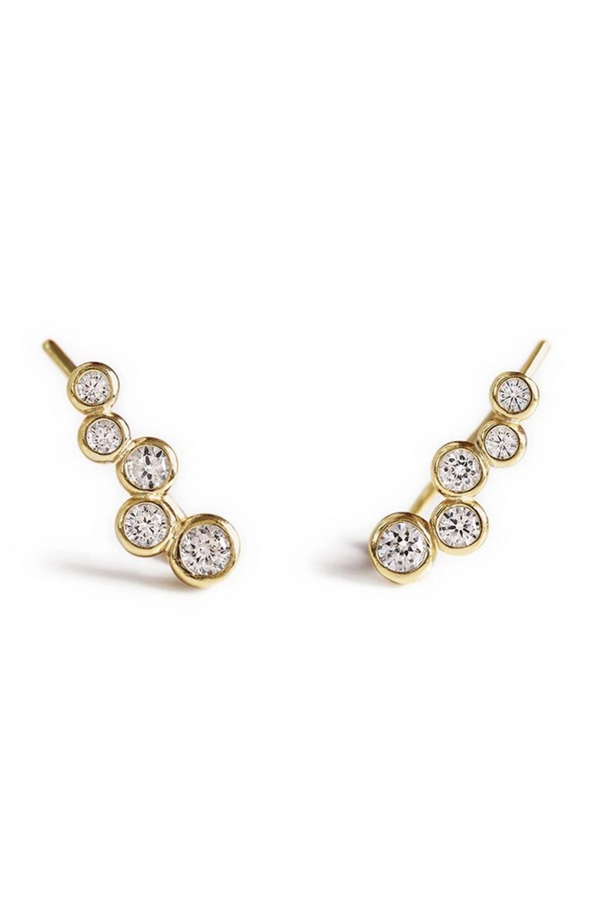 Lucca Eternity Climber Gold Vermeil Earrings - L'Atelier Global