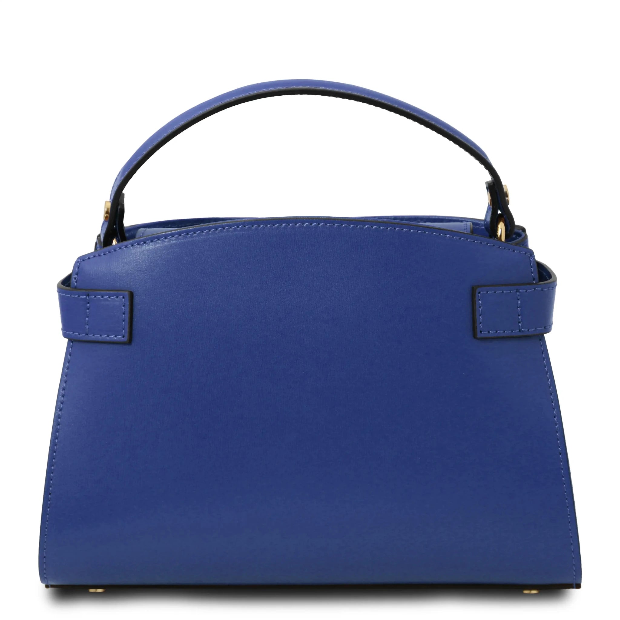 Front view Maisy Back view Italian Smooth Leather Tote in Blue