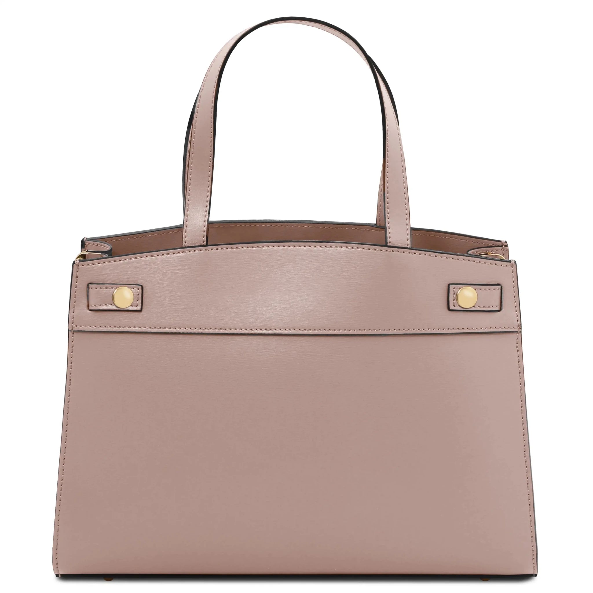 Back view Musa Italian Smooth Leather Tote Bag in nude