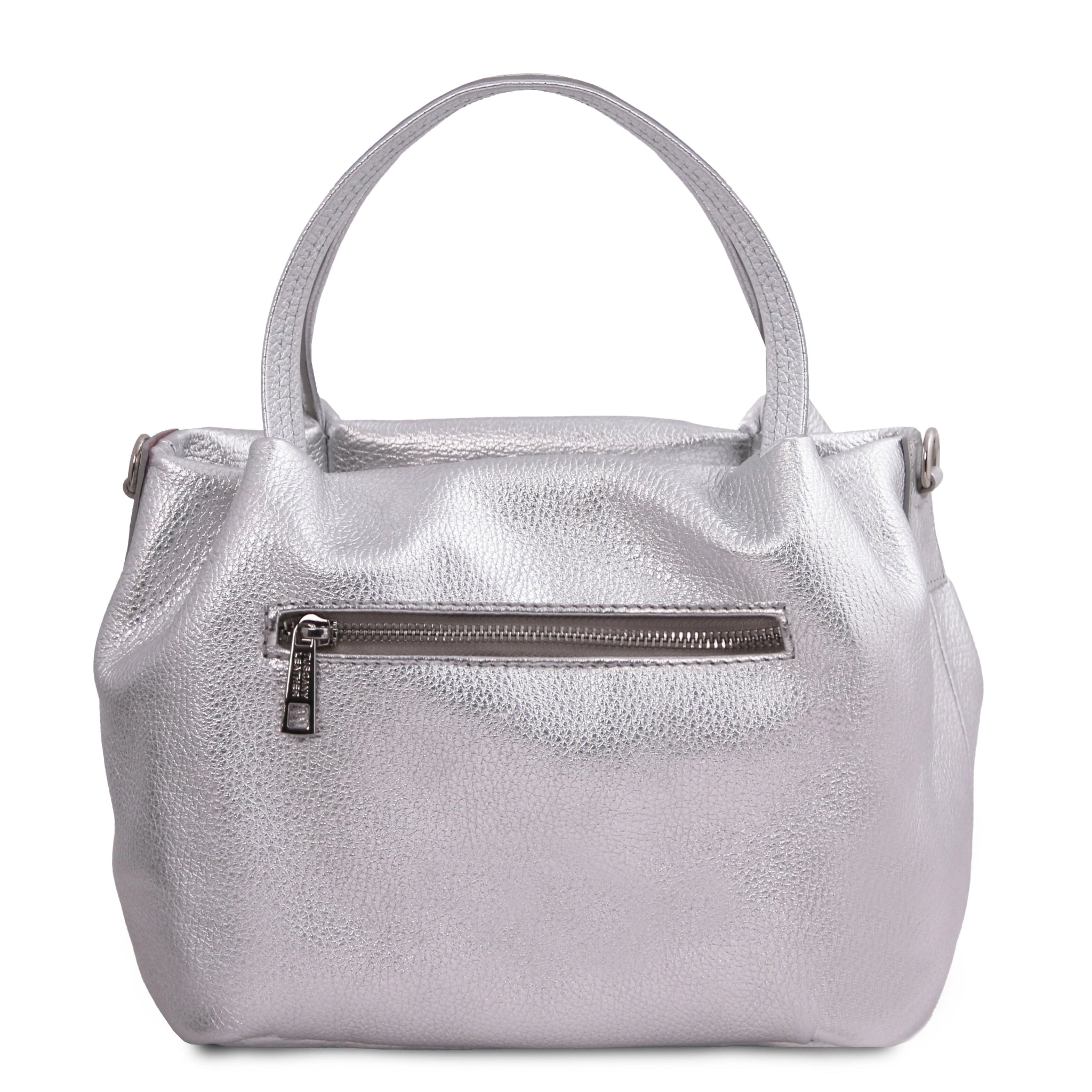 Metallic leather shoulder bag best sale