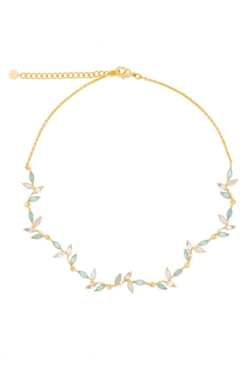 Padma Lotus Flower Spanish Choker Necklace on a white background