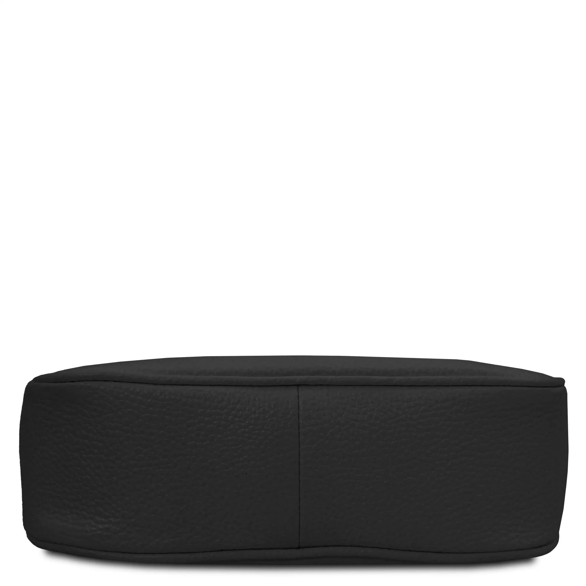 Bottom view Parfait Italian Leather Clutch in black on white background