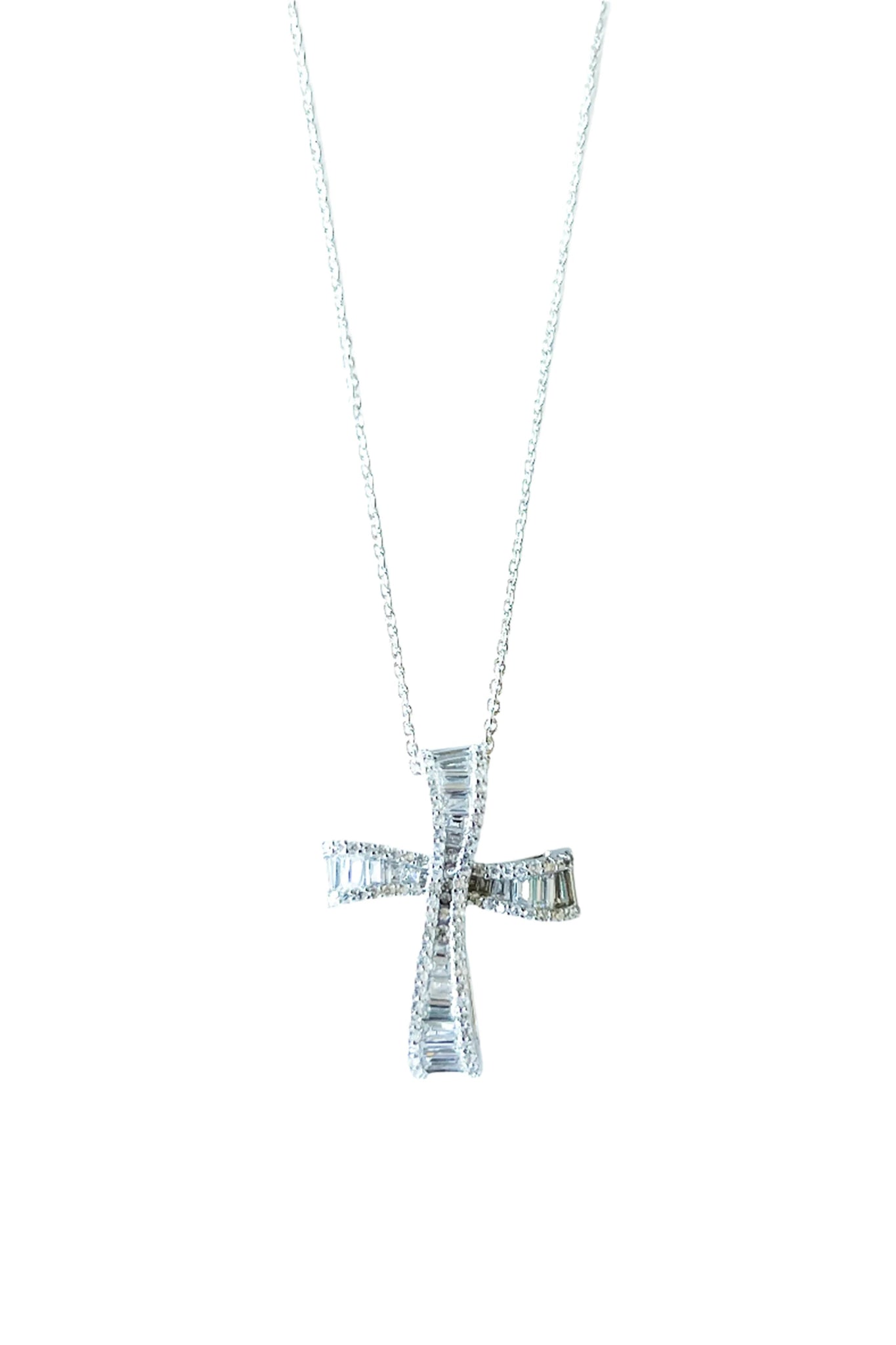 Siena Wave Sterling Cubic Zirconia Italian Cross - L'Atelier Global