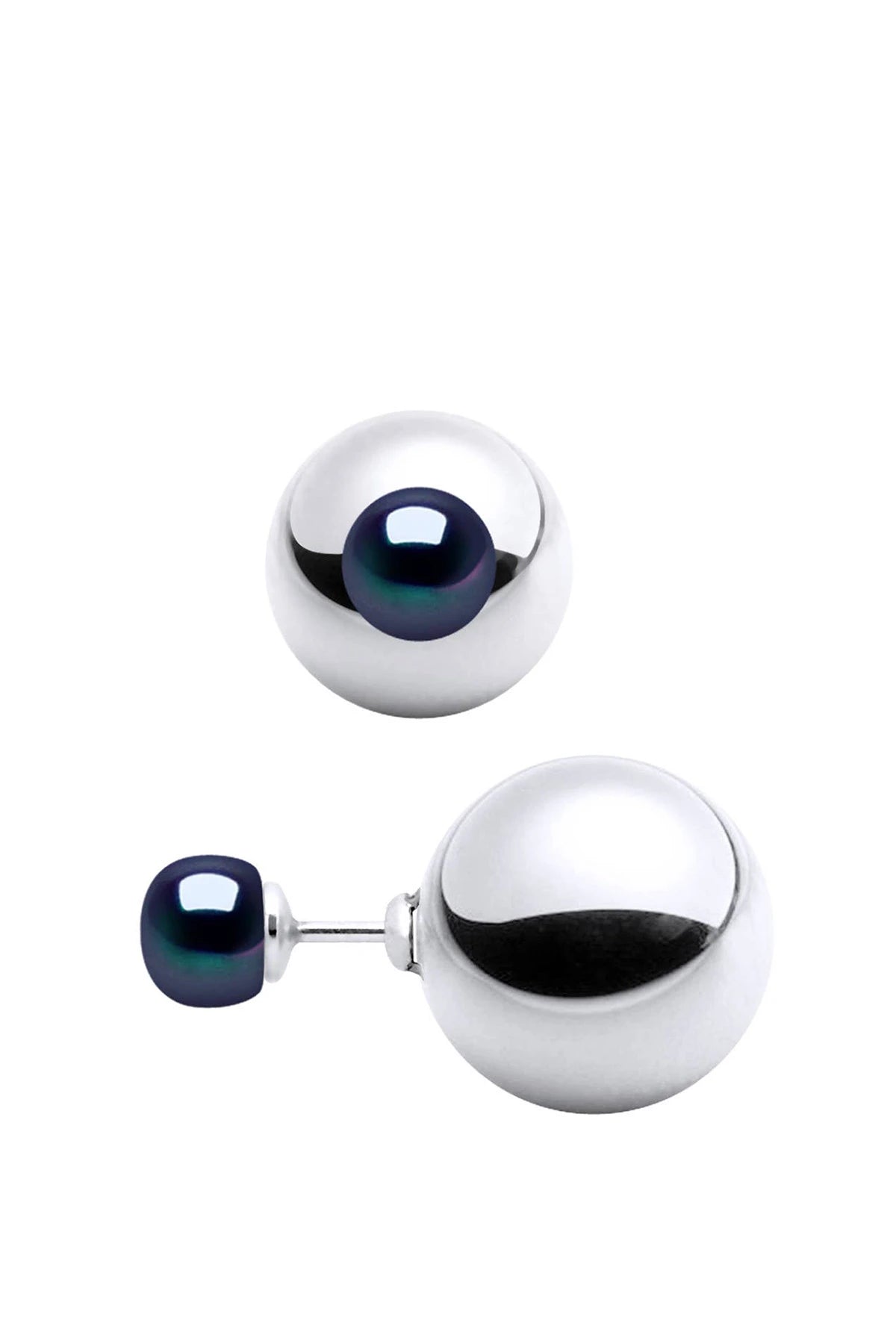 Silver Starlight Freshwater Pearl Reversible Earrings - L'Atelier Global