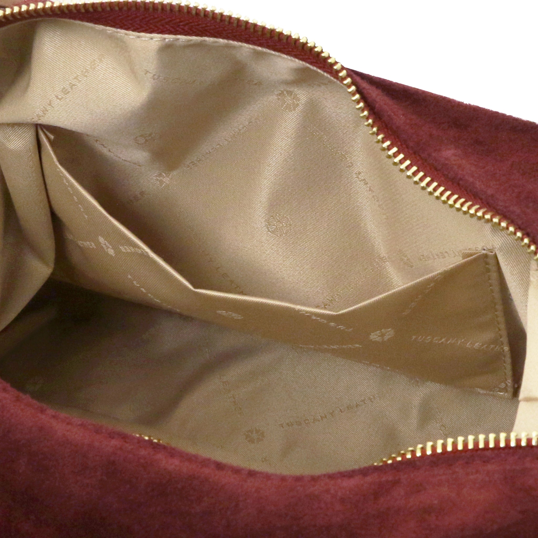 Suede Italian Leather Shoulder Bag - Bordeaux - shop_name#