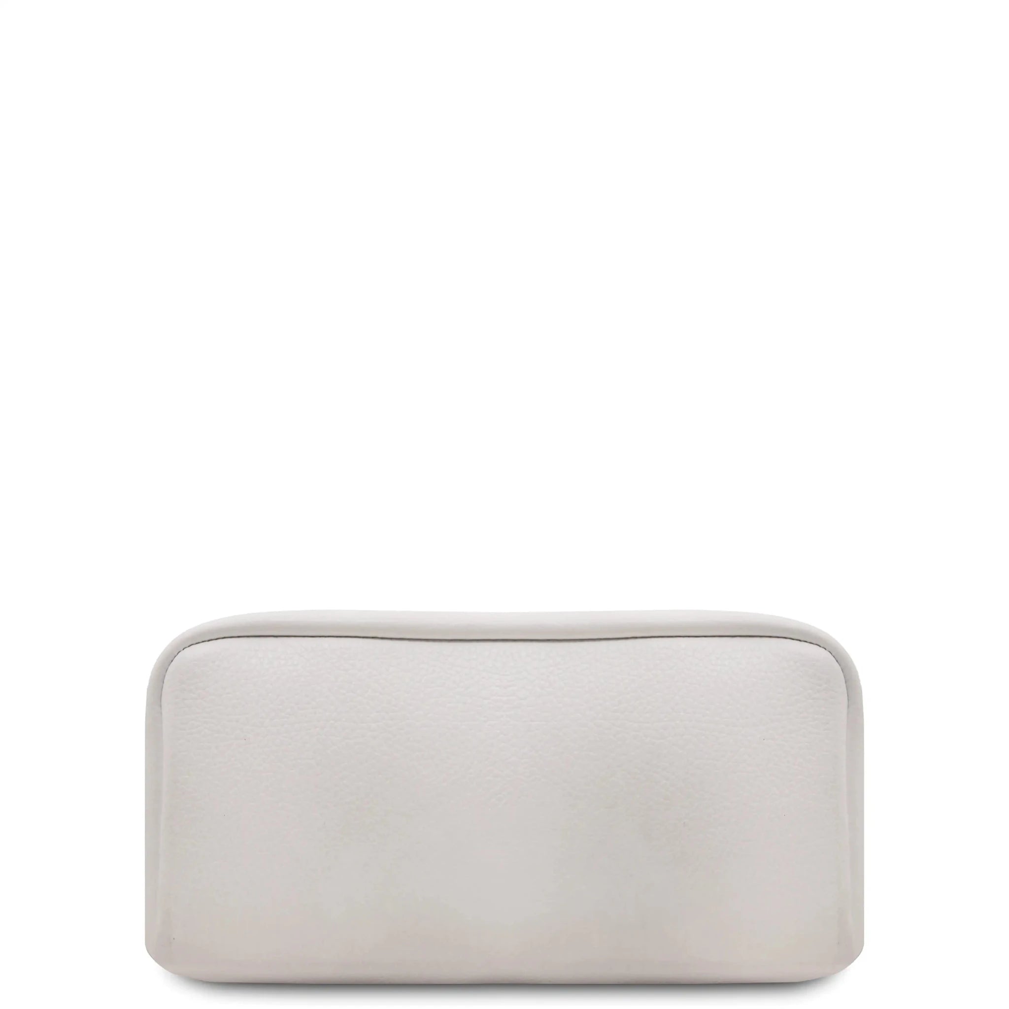 White TL Bag Italian Soft Leather Zip Backpack Bottom View