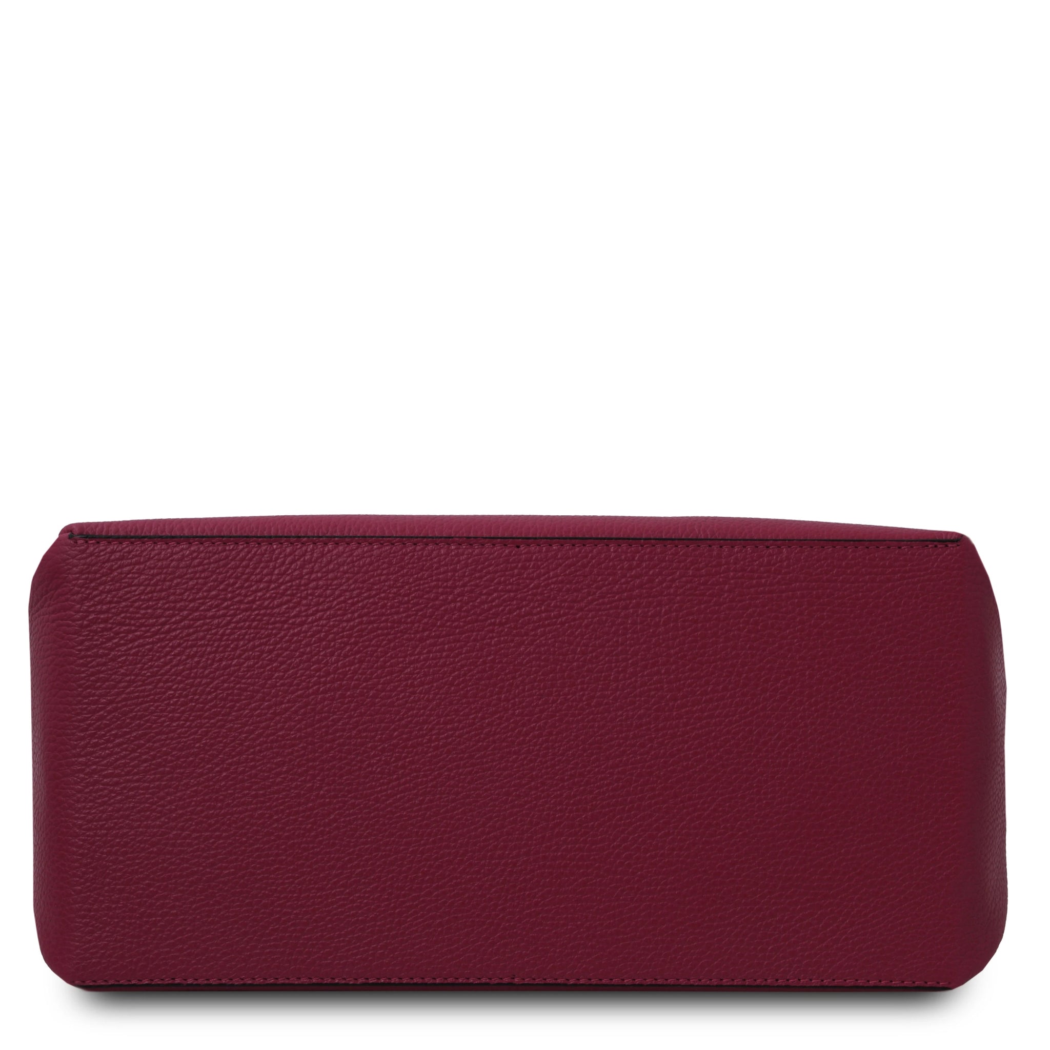 Bottom view of the TL Bag Soft Leather Handbag in Bordeaux 