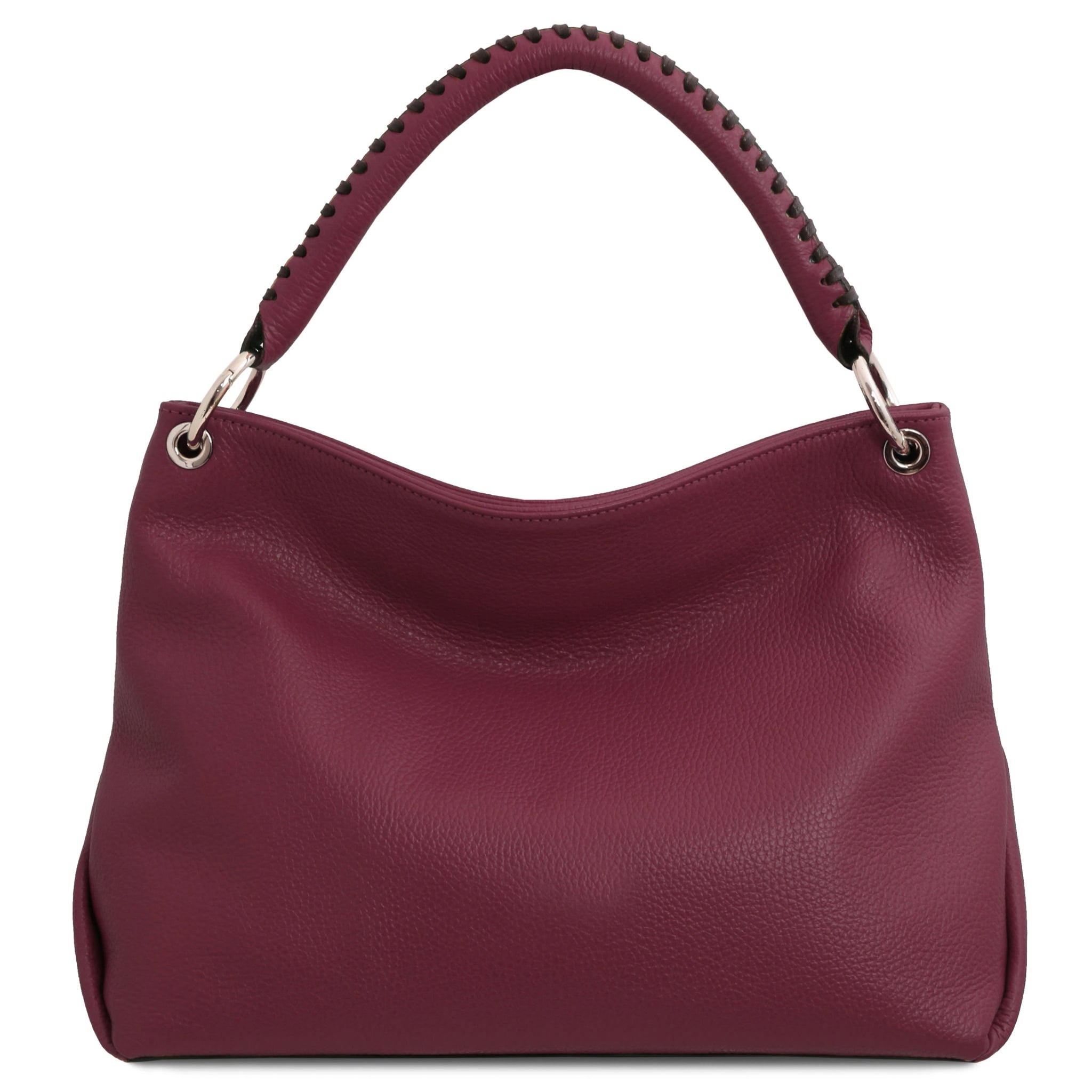 Back view of the TL Bag Soft Leather Handbag in Bordeaux 