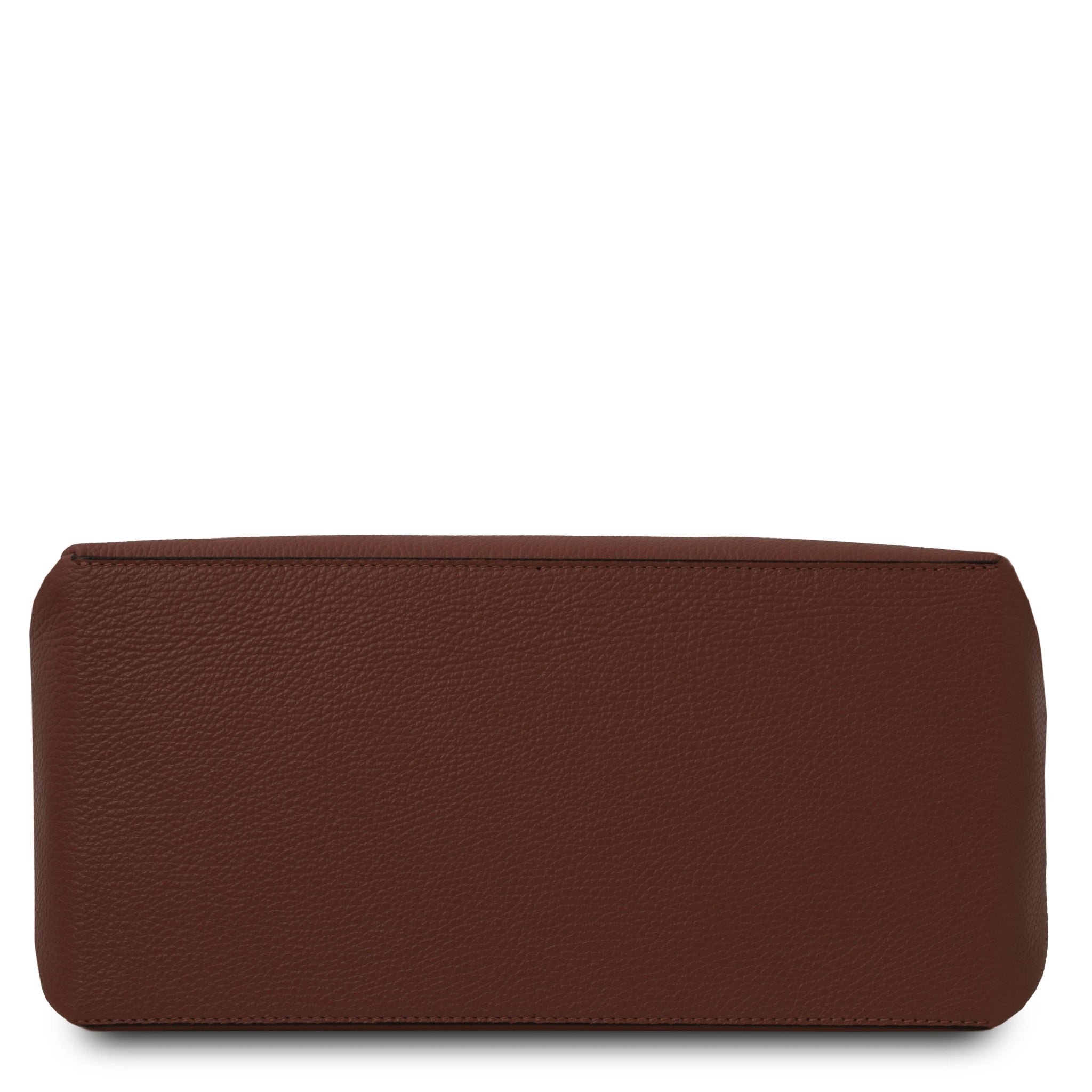 Bottom view of the TL Bag Soft Leather Handbag in Coffee