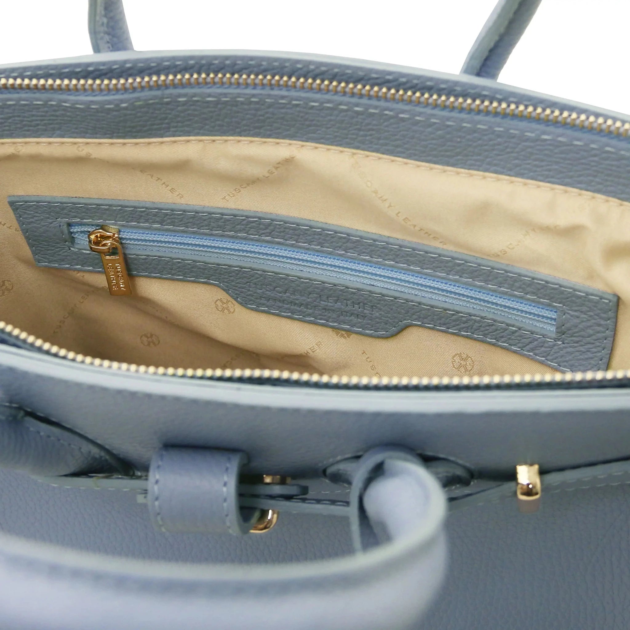 TL Italian Leather Handbag with Golden Hardware